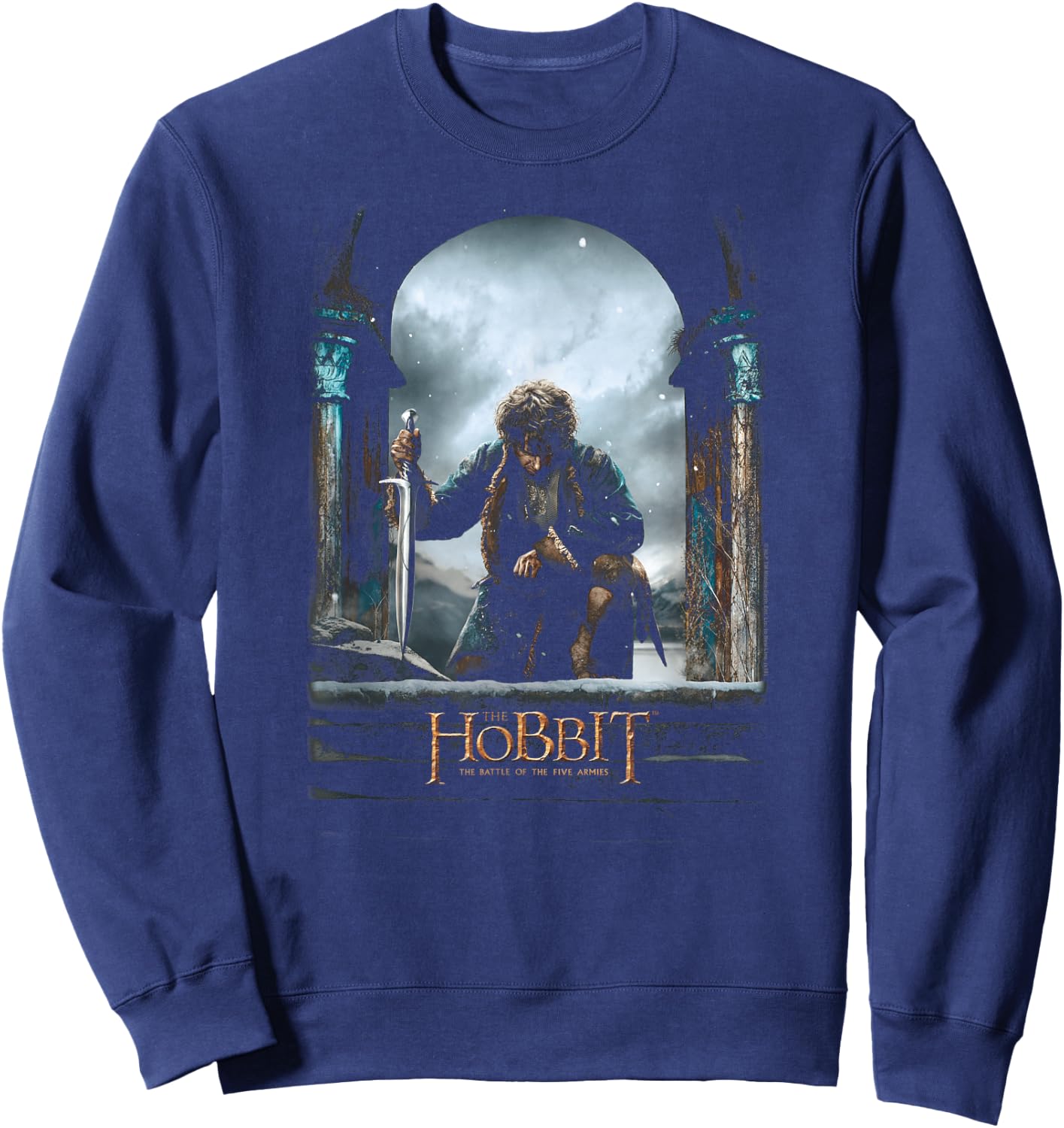 Hobbit Bilbo Kneel Poster T Shirt Sweatshirt - Sweatshirt | Navy