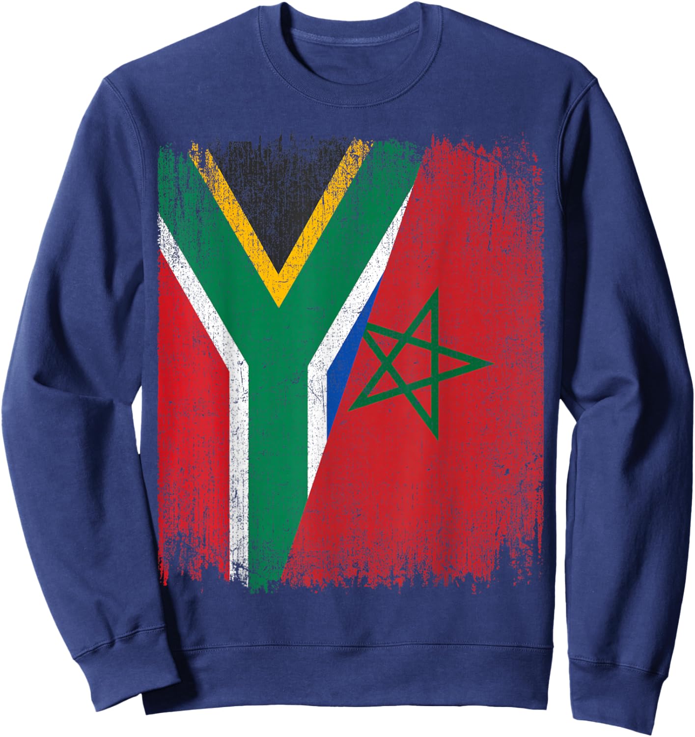 Half South Africa Morocco Split Flag African Pride Roots Sweatshirt - Sweatshirt | Navy
