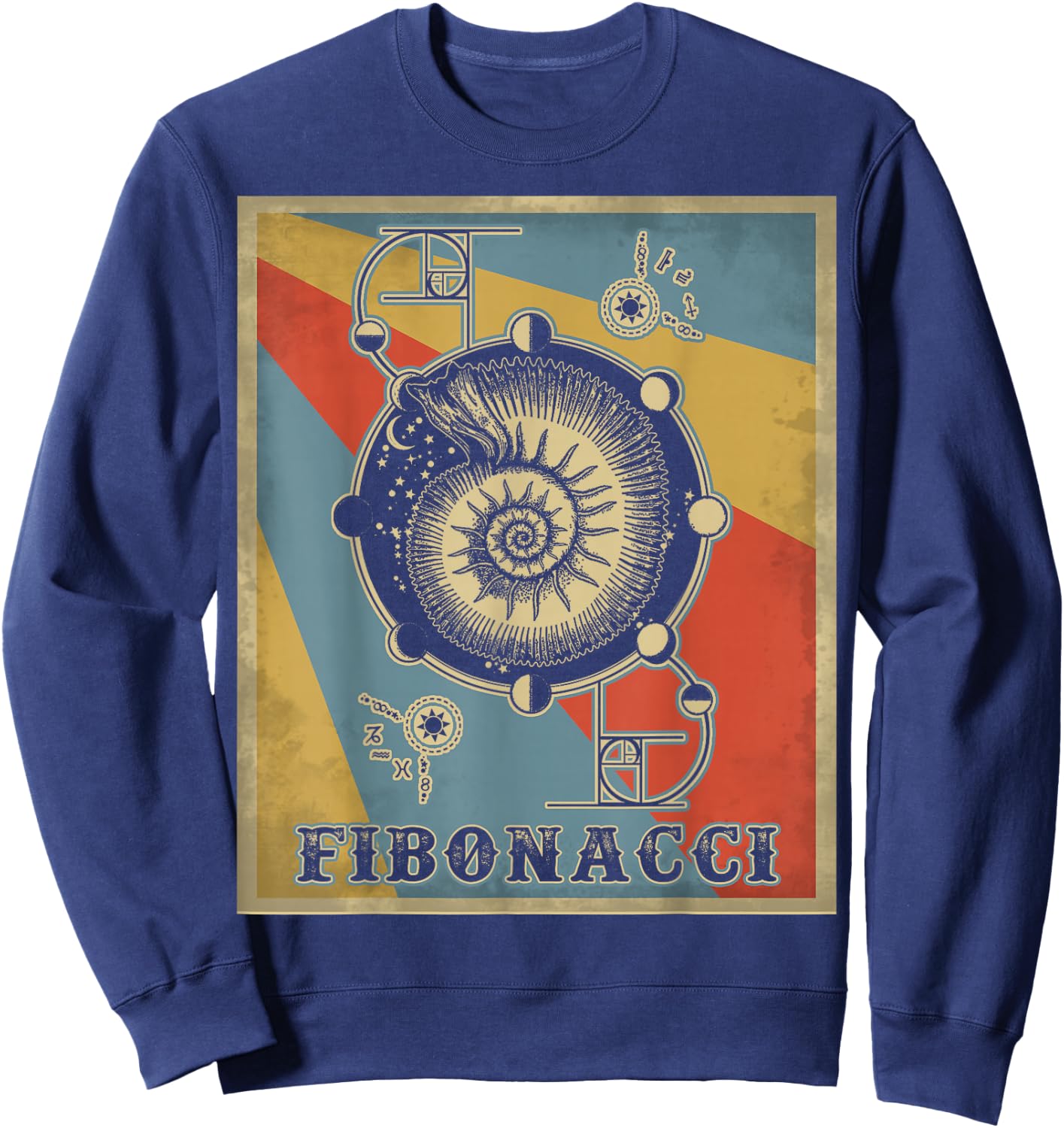 Vintage Fibonacci Golden Ratio Shirt Sweatshirt - Sweatshirt | Navy