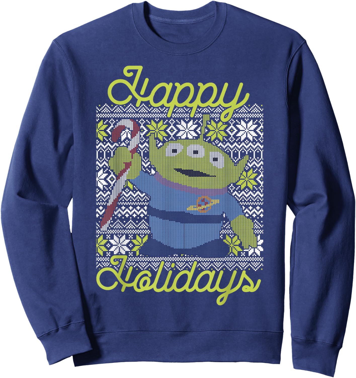 Disney Pixar Toy Story Christmas Alien Vintage Ugly Sweater Sweatshirt - Sweatshirt | Navy