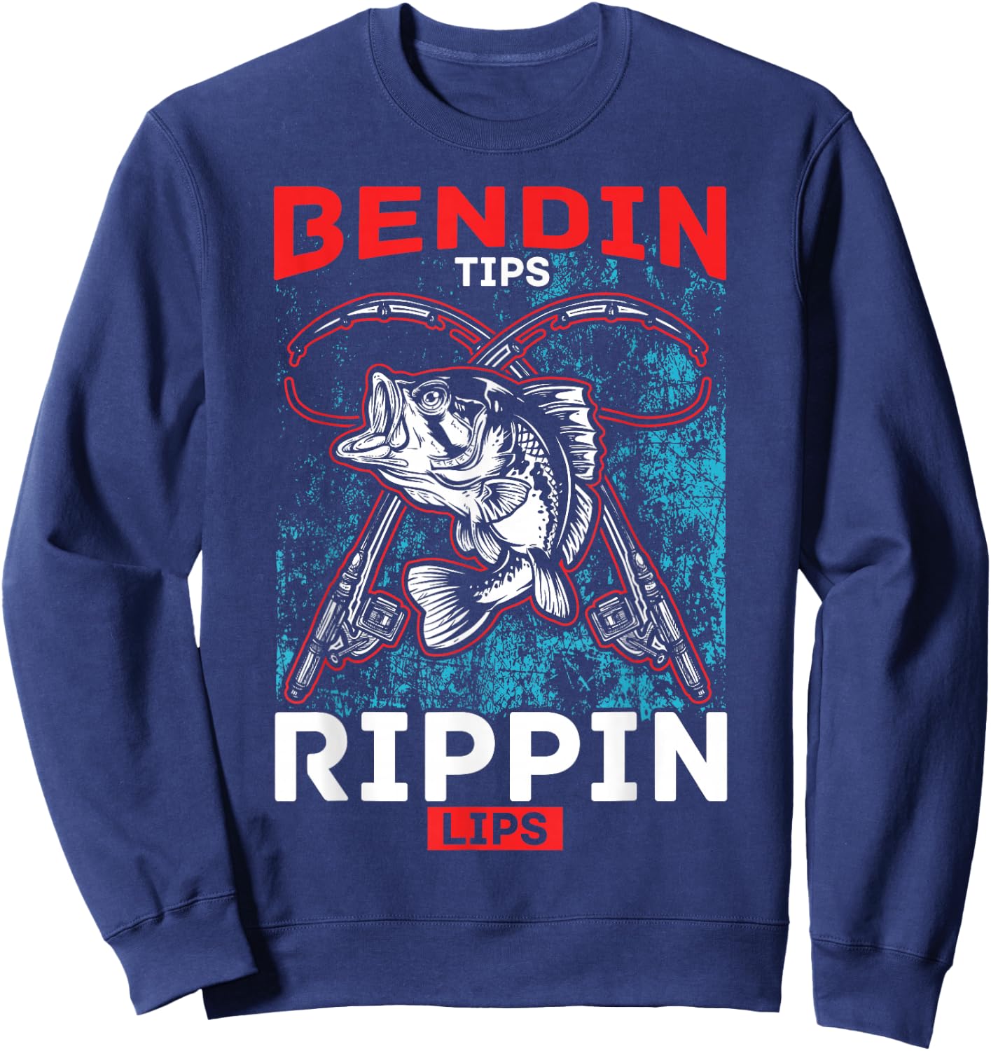 Bending Tips Ripping Lips Fishing Humour Gift Sweatshirt - Sweatshirt | Navy