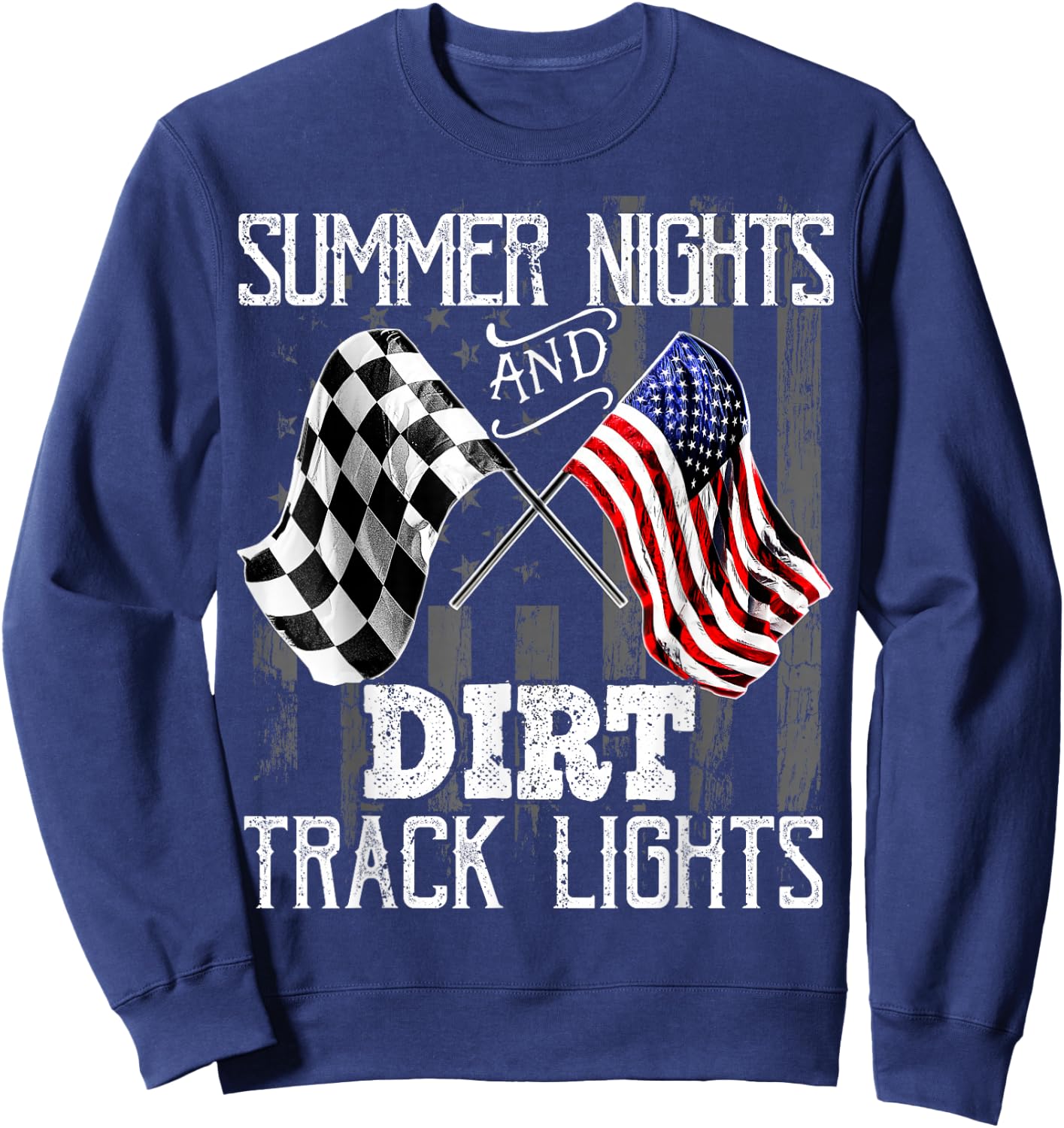 Summer Nights Dirt Track Lights Racing Motocross Gift Men Sweatshirt - Sweatshirt | Navy