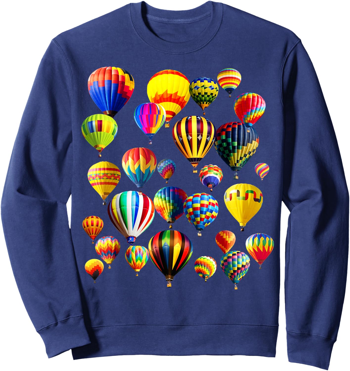 Colorful Cute Hot Air Balloon Ride Vacation Flying Balloons Sweatshirt - Sweatshirt | Navy