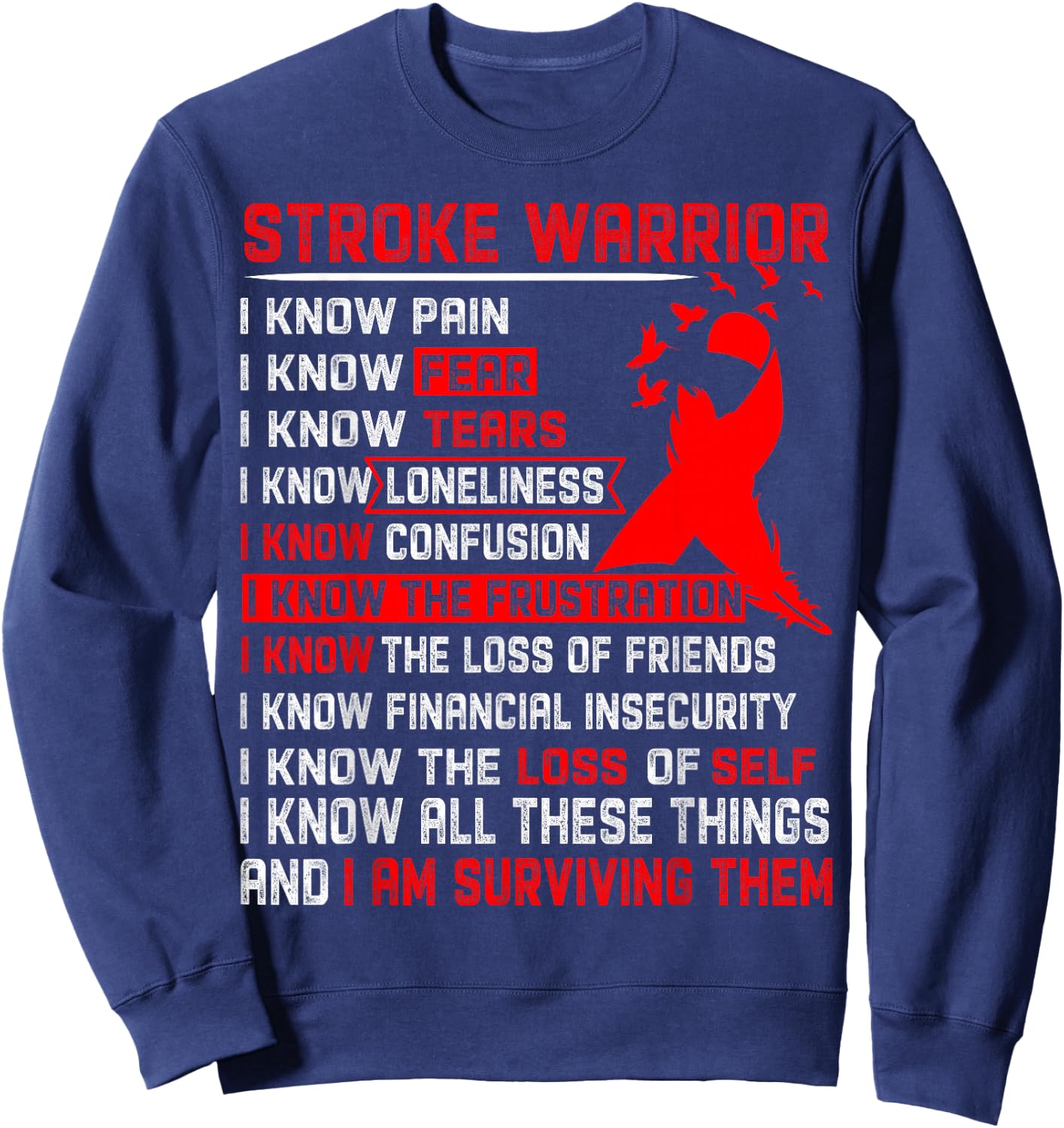 Stroke Warrior Men Sweatshirt - Sweatshirt | Navy