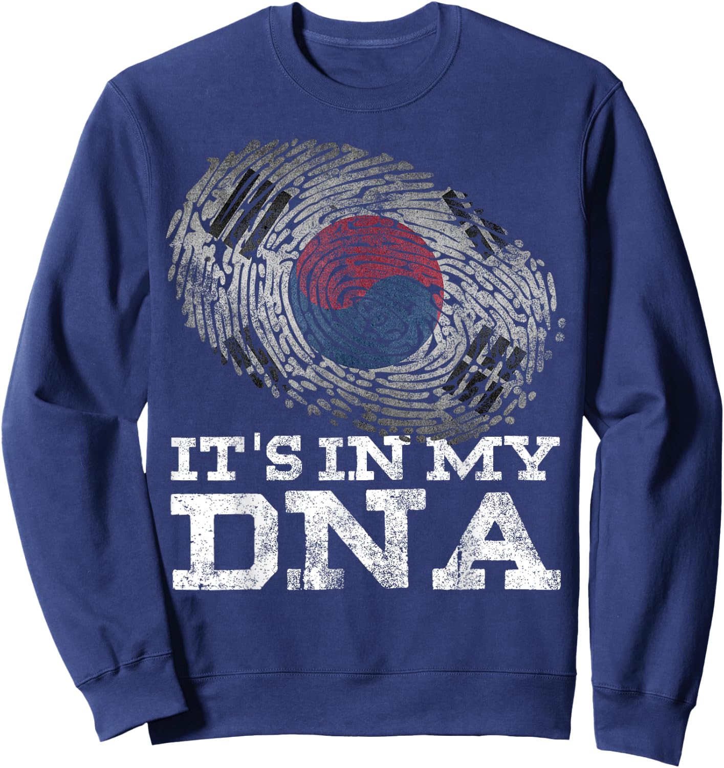 It's In My DNA South Korean Shirt Asian Gifts Korean Flag Sweatshirt - Sweatshirt | Navy