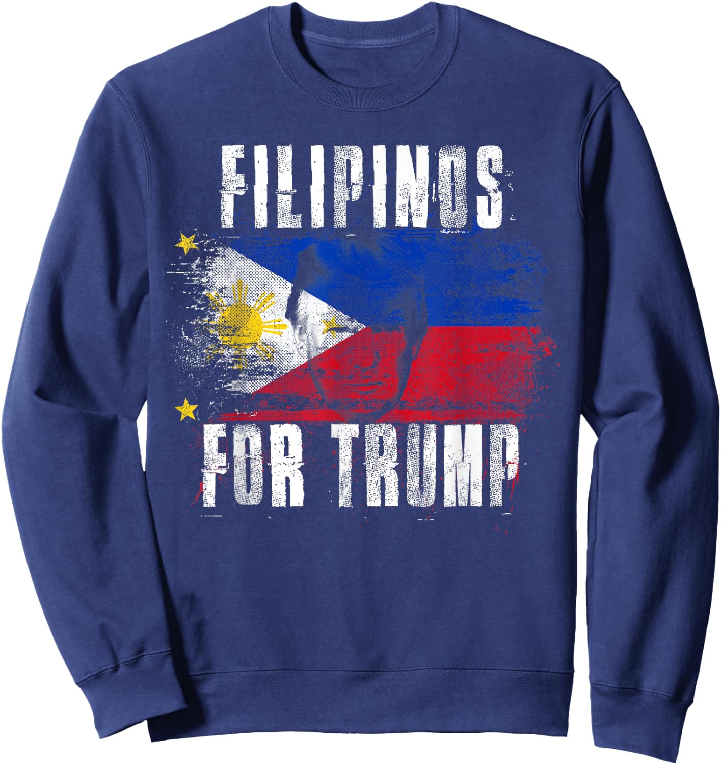 Filipinos For Trump - American and Philippines Patriotic Girls Kids Men Sweatshirt - Sweatshirt | Navy