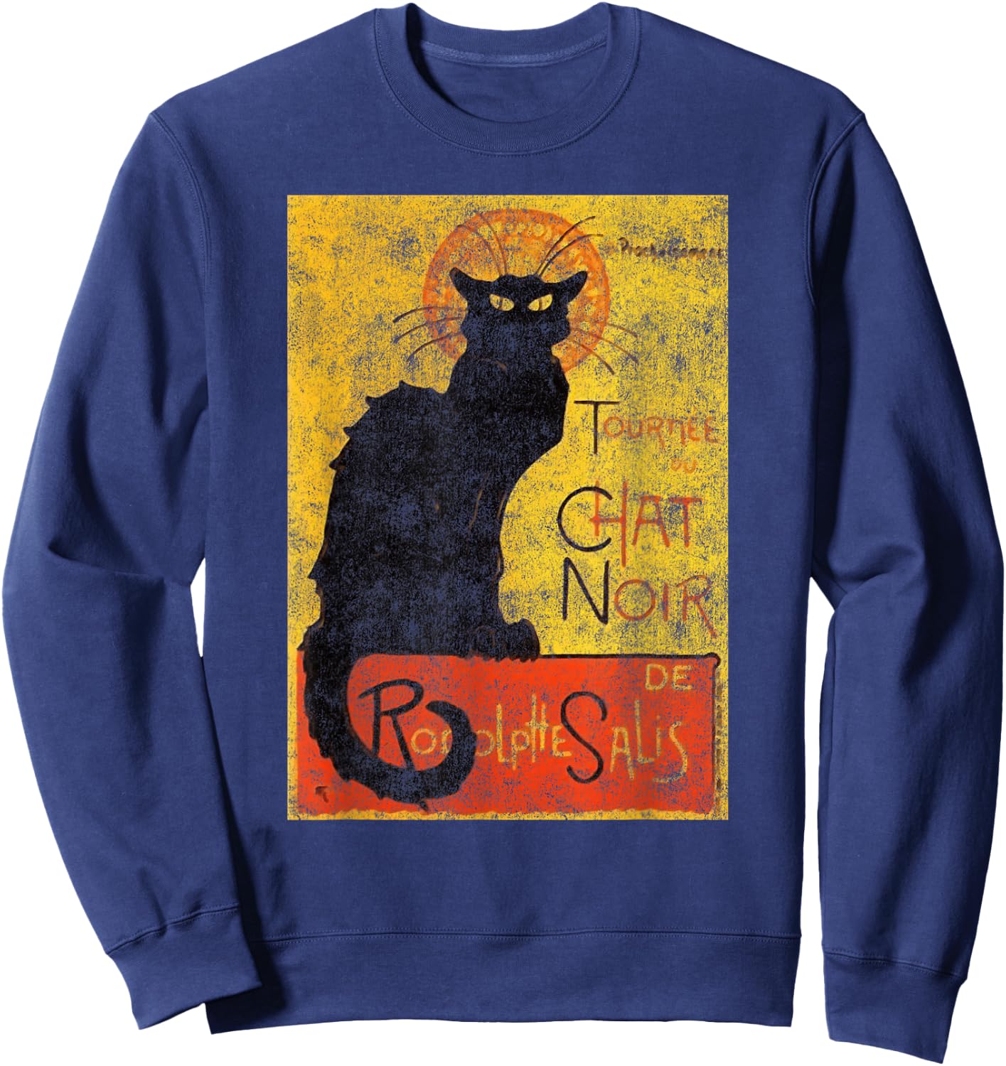 Vintage Tournee du Chat Noir Black Cat Halloween Women Kids Sweatshirt - Sweatshirt | Navy
