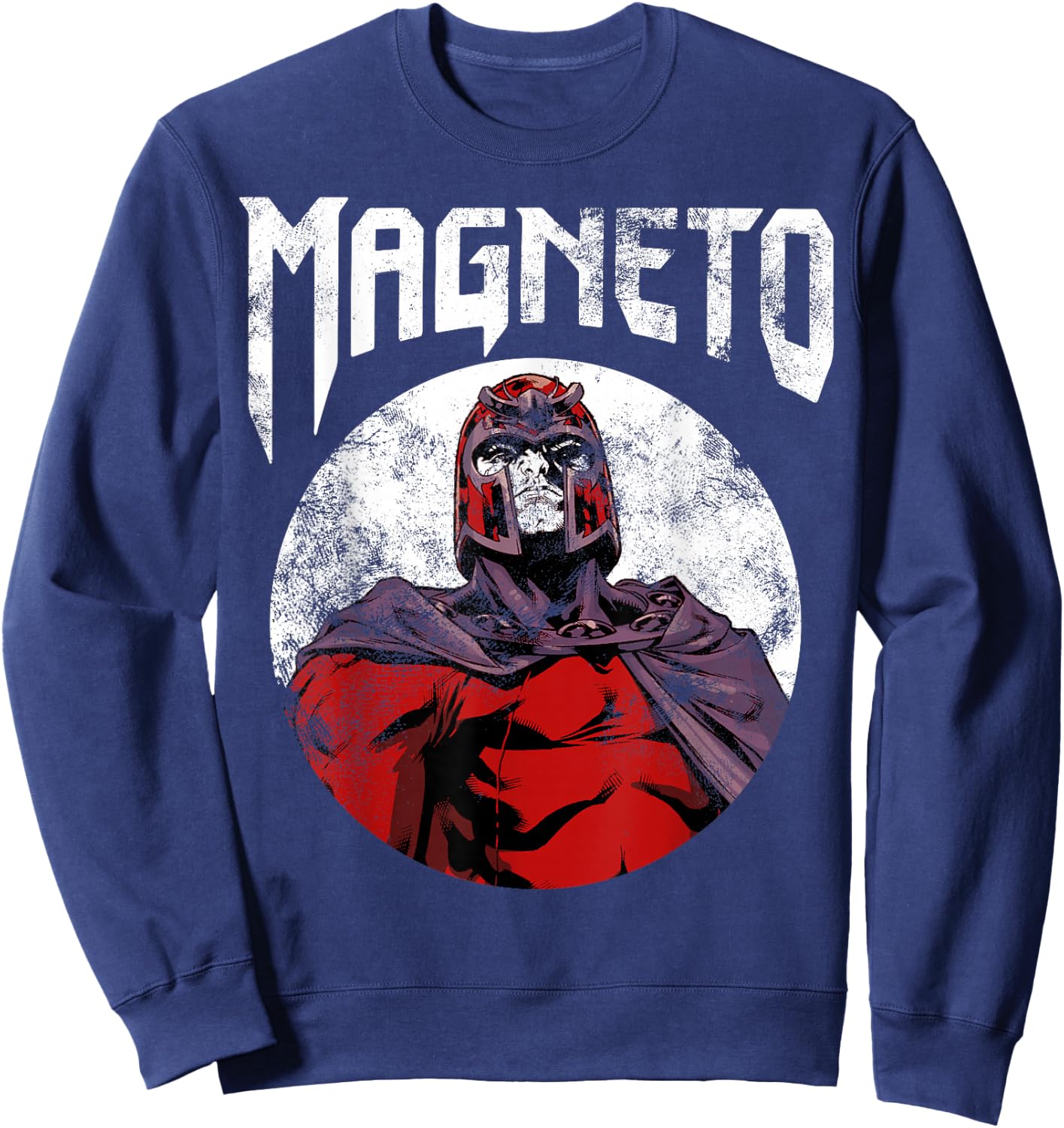 Marvel X-Men Magneto Classic Retro Rock Band Graphic Sweatshirt - Sweatshirt | Navy