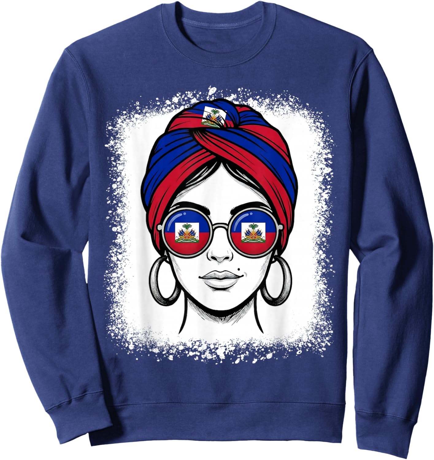 Haitian Flag Turban Woman National Pride Sweatshirt - Sweatshirt | Navy