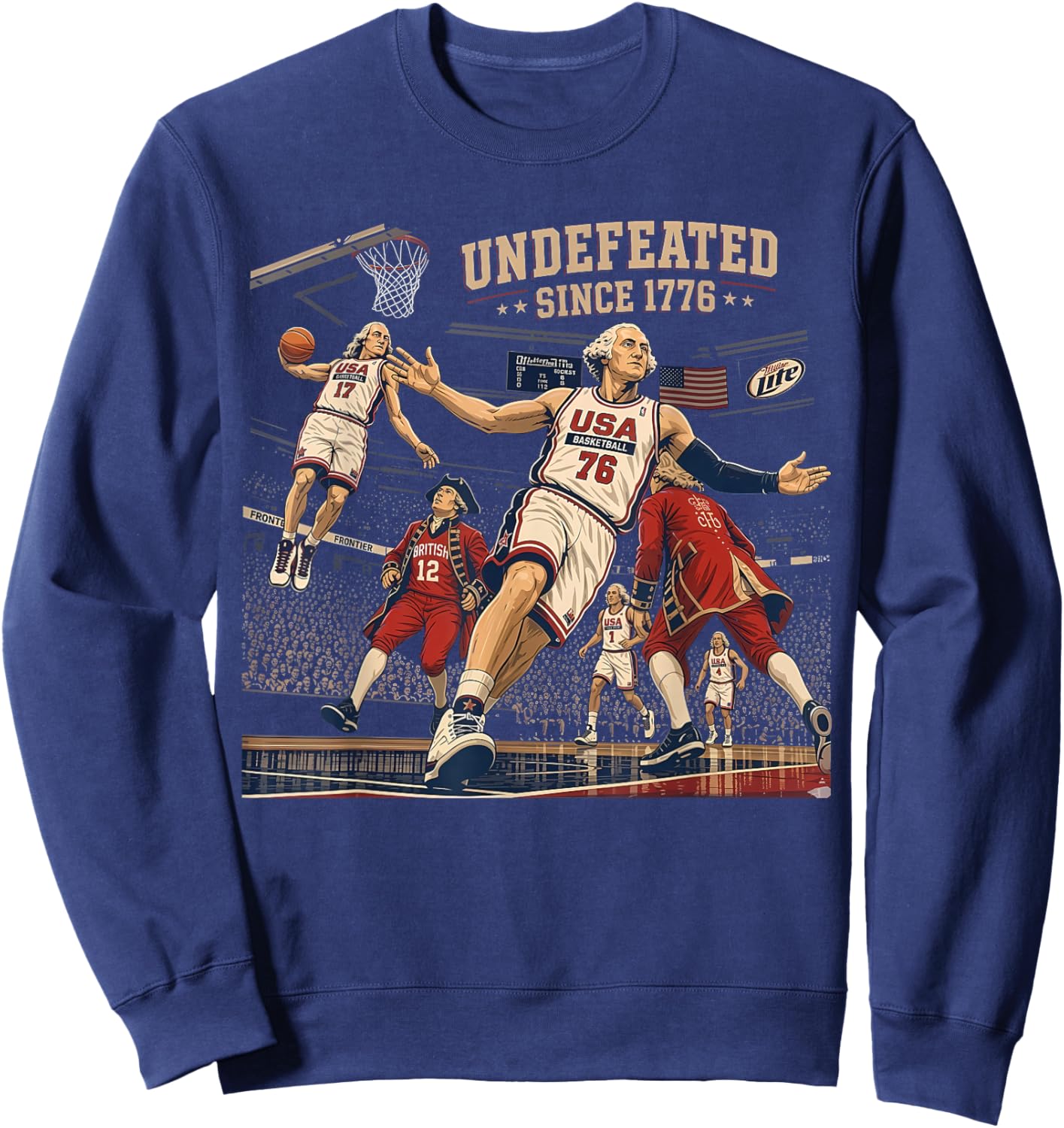 Undefeated Since 1776 America 4th of July Independence Day Sweatshirt - Sweatshirt | Navy