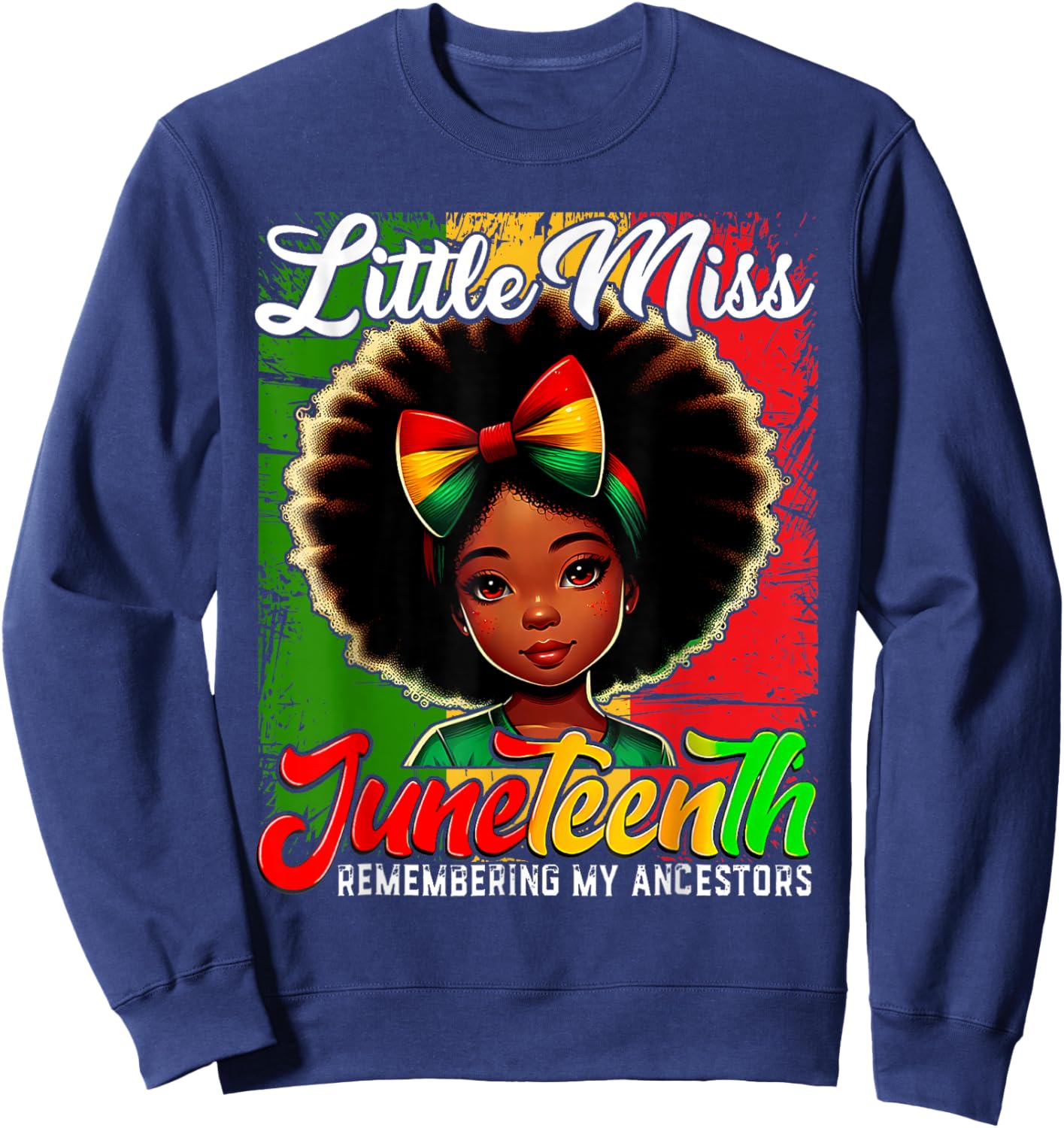 Women Black Girls Juneteenth Sweatshirt - Sweatshirt | Navy