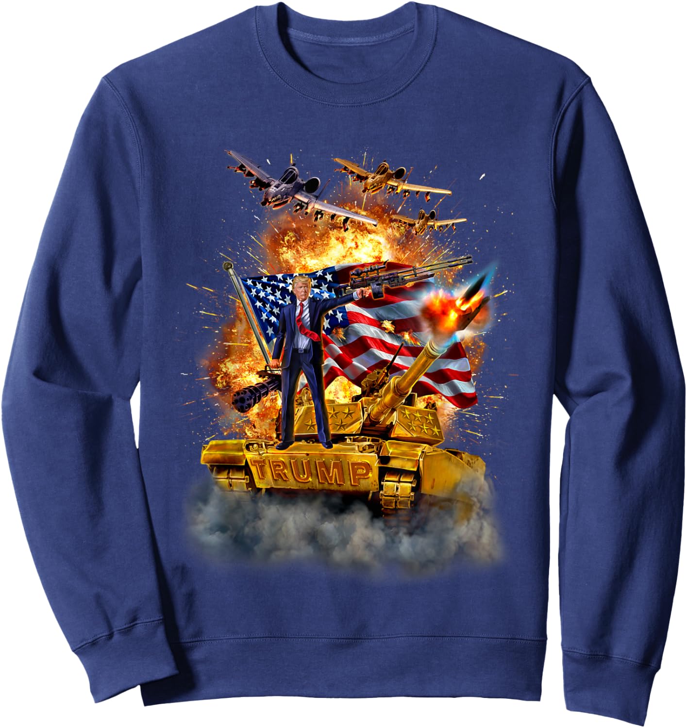 United States President Donald Trump Epic Battle Sweatshirt - Sweatshirt | Navy