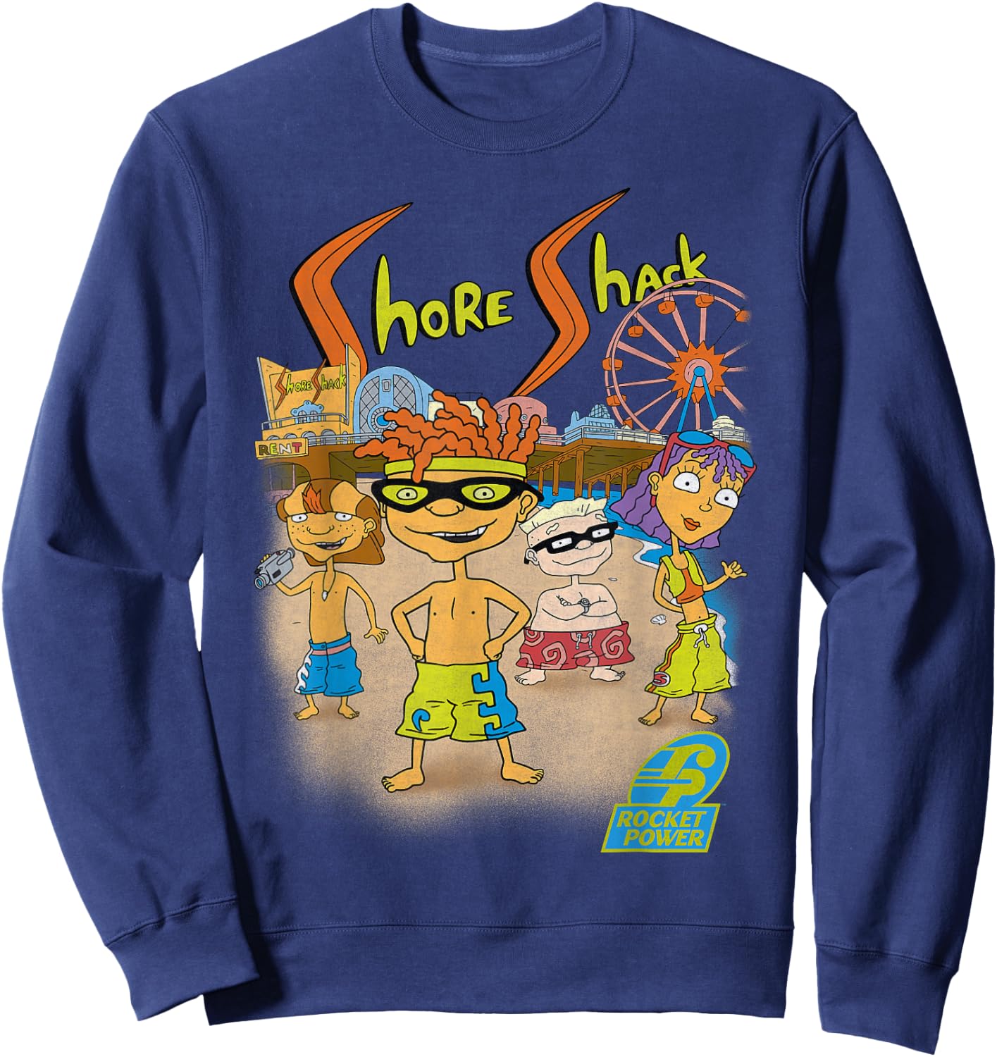 Nickelodeon Rocket Power Beach Scene Sweatshirt - Sweatshirt | Navy