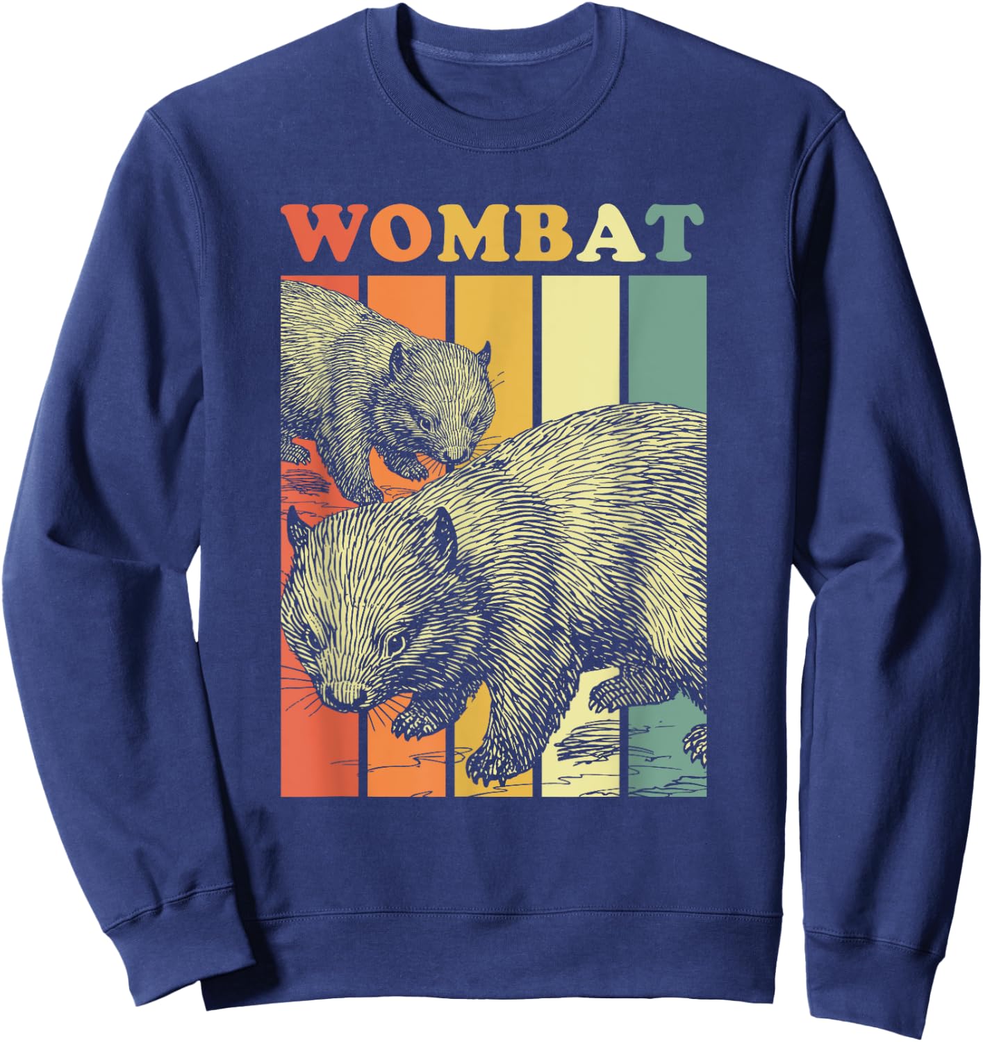 Retro Vintage Style Australia Animal Wombat Sweatshirt - Sweatshirt | Navy