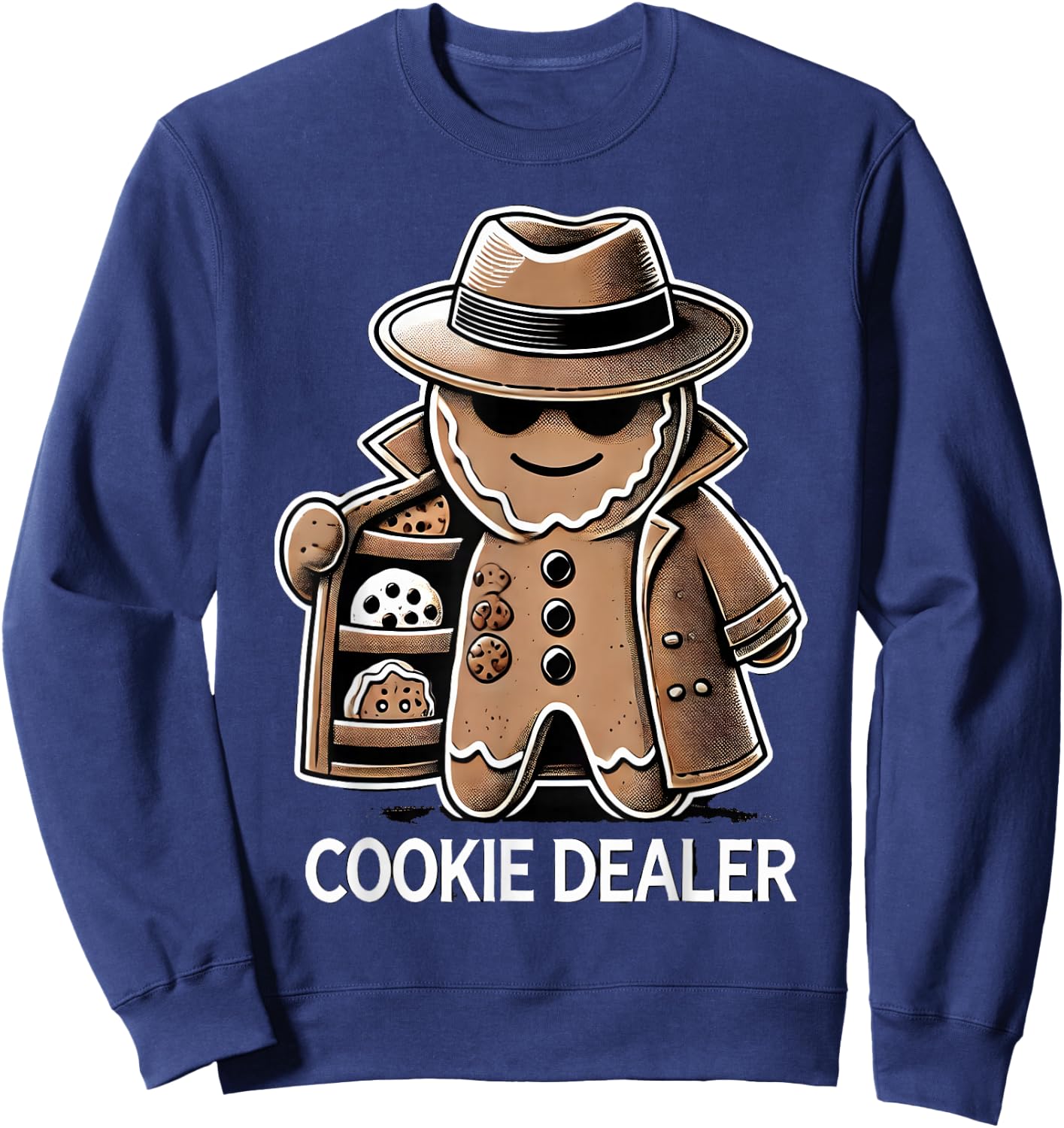 Gingerbread Cookie Dealer Funny Christmas Baking Design Sweatshirt - Sweatshirt | Navy