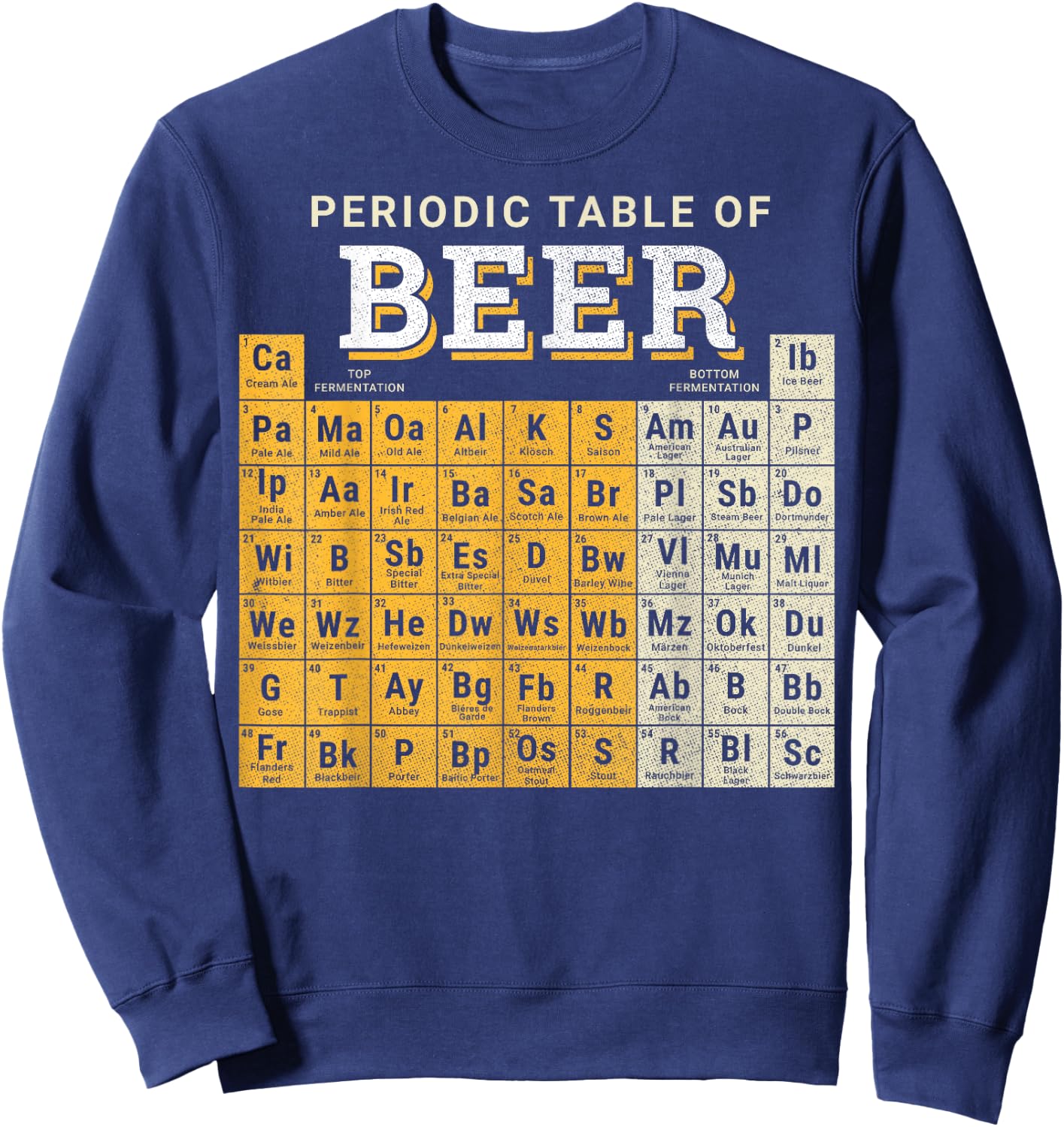 Periodic Table Of Beer Sketch Sweatshirt - Sweatshirt | Navy