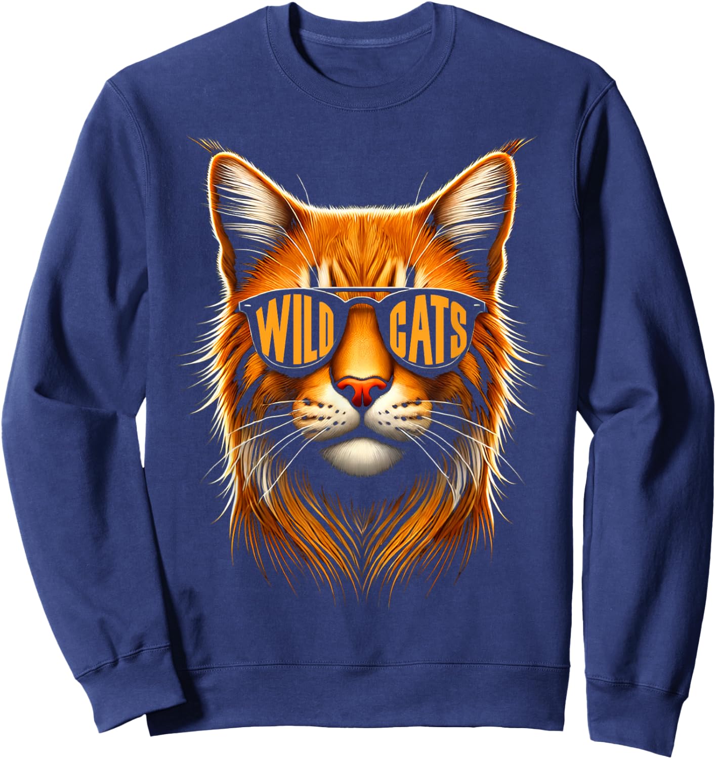 Vintage Wildcats Name Proud | Cat's Lovers Animal Evergreen Sweatshirt - Sweatshirt | Navy