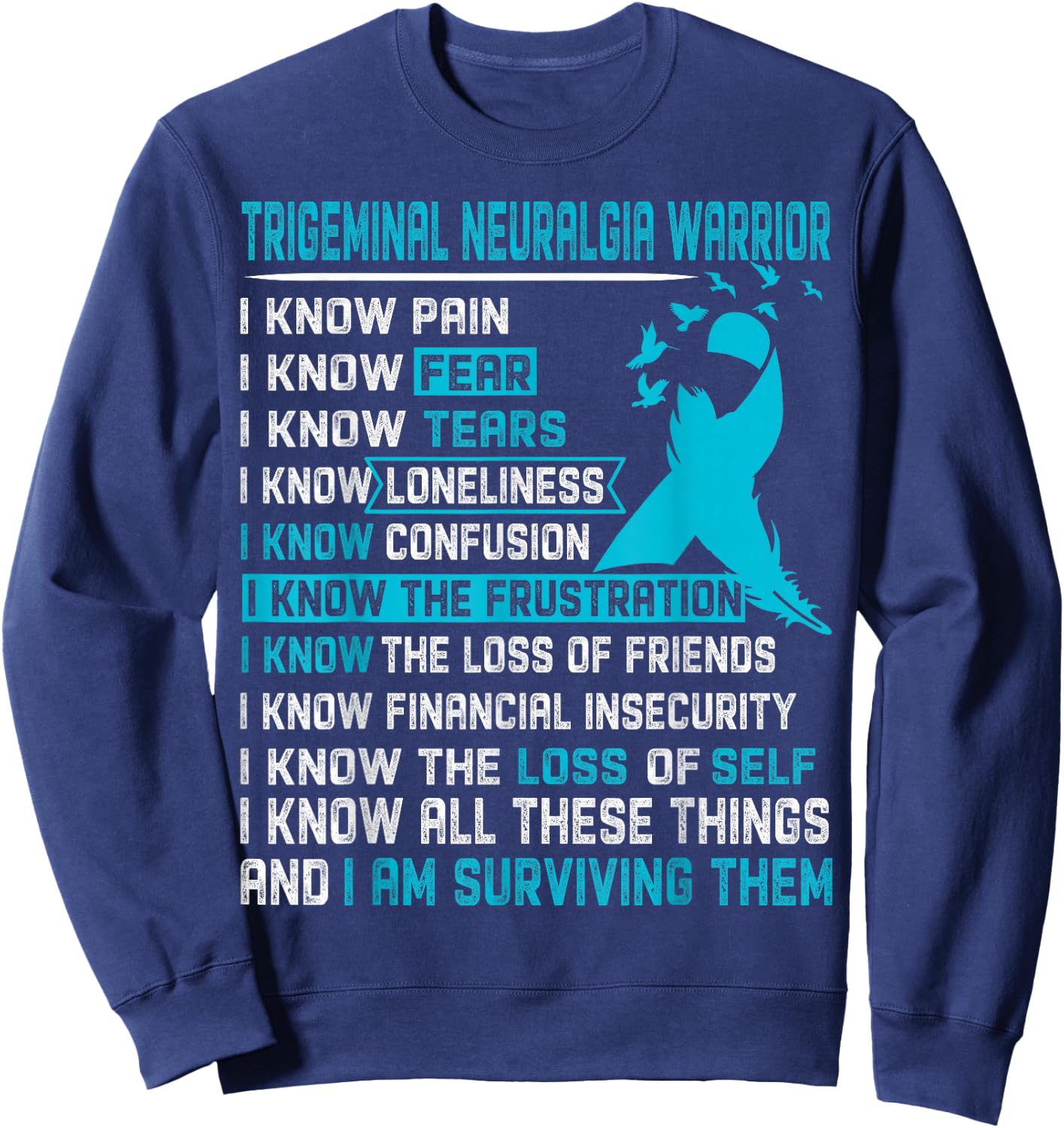 Trigeminal Neuralgia Warrior Men Sweatshirt - Sweatshirt | Navy