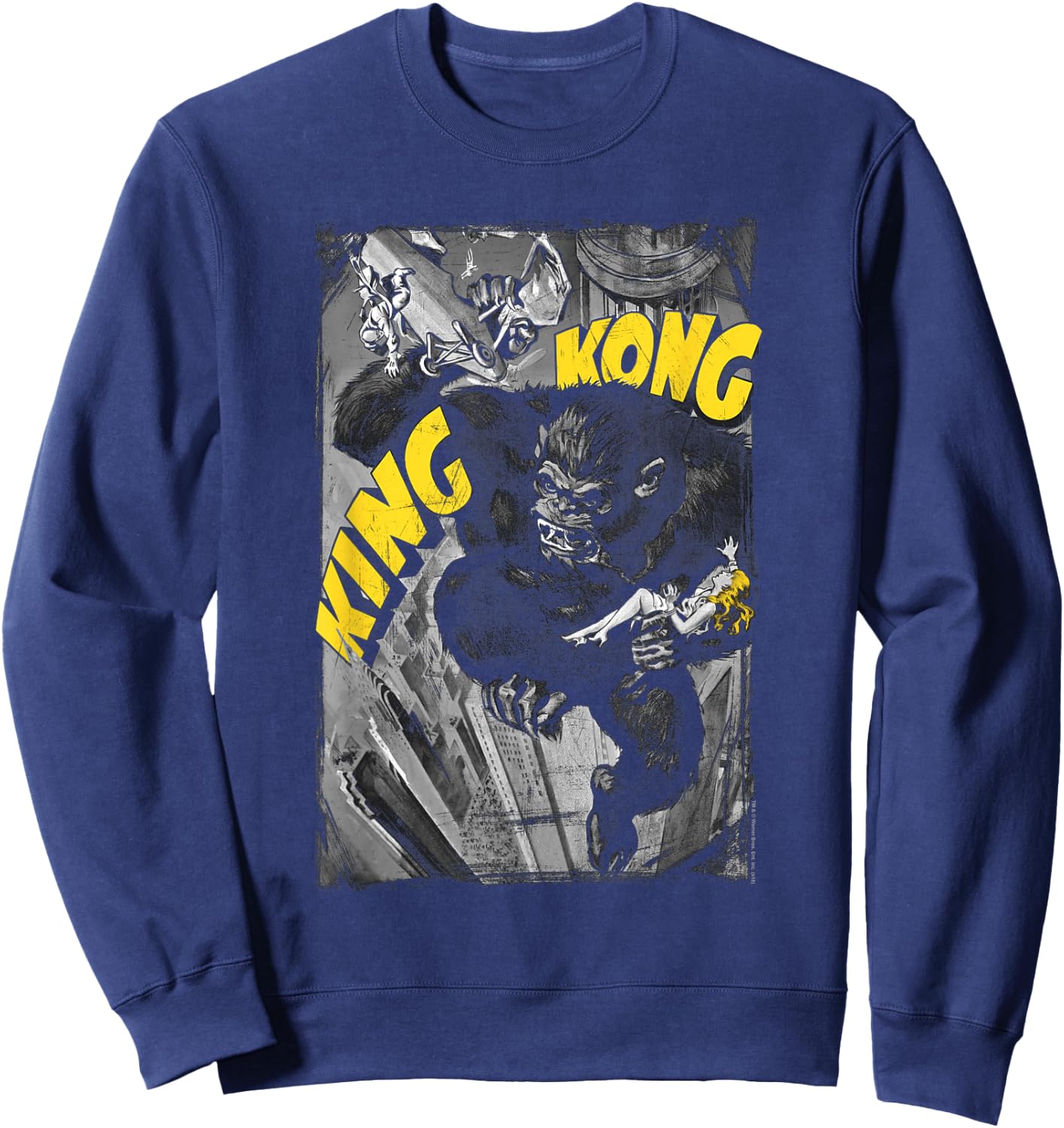 King Kong Crushing Poster Sweatshirt - Sweatshirt | Navy