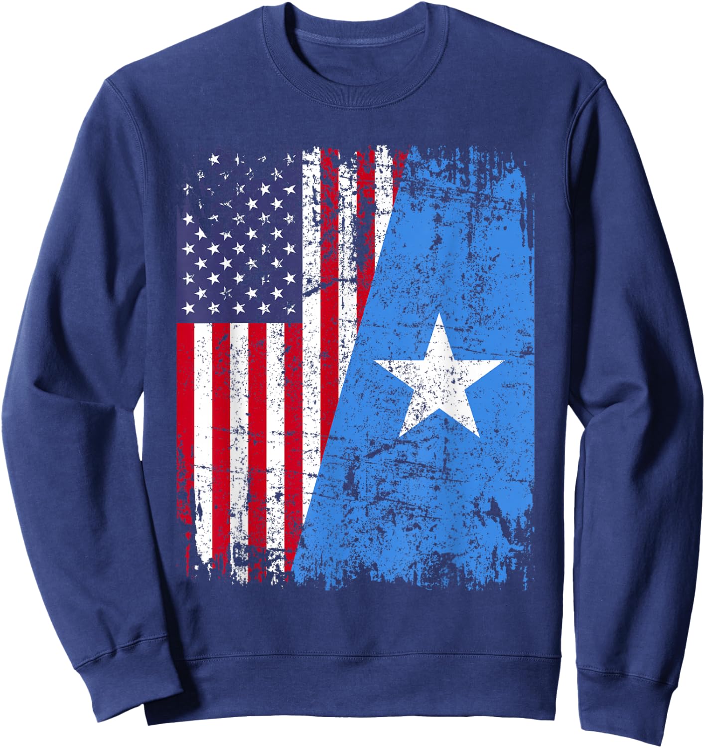 SOMALI ROOTS | Half American Flag | SOMALIA Sweatshirt - Sweatshirt | Navy