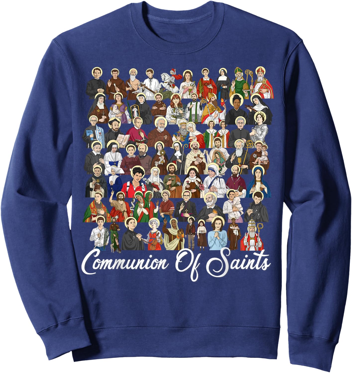 Catholic Patron Saints Latin Religious Sweatshirt - Sweatshirt | Navy