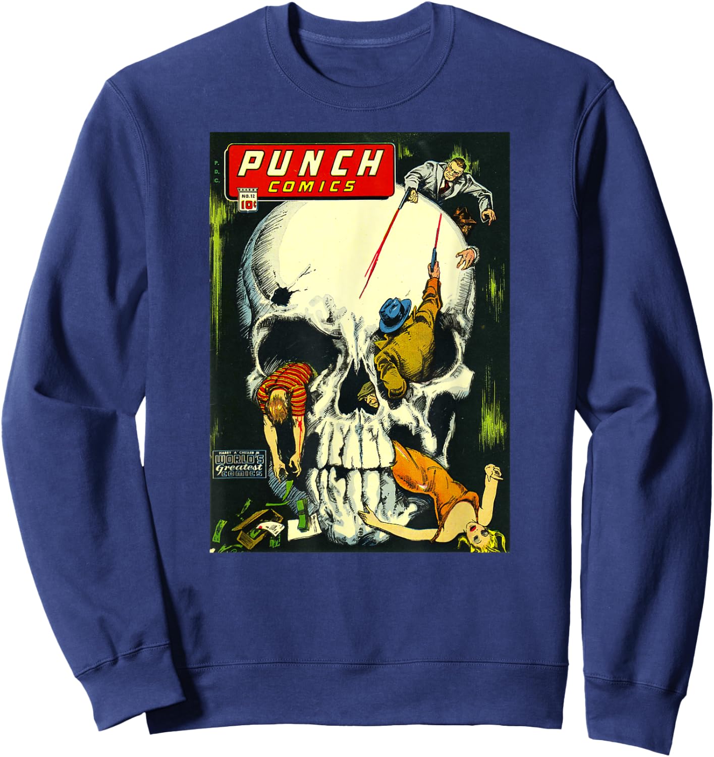 Classic Monster Poster Horror Comic Book Sweatshirt - Sweatshirt | Navy