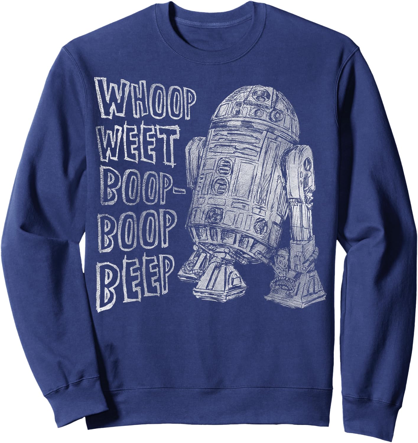 Star Wars Classic R2-D2 Droid Outline Words of Wisdom Sweatshirt - Sweatshirt | Navy