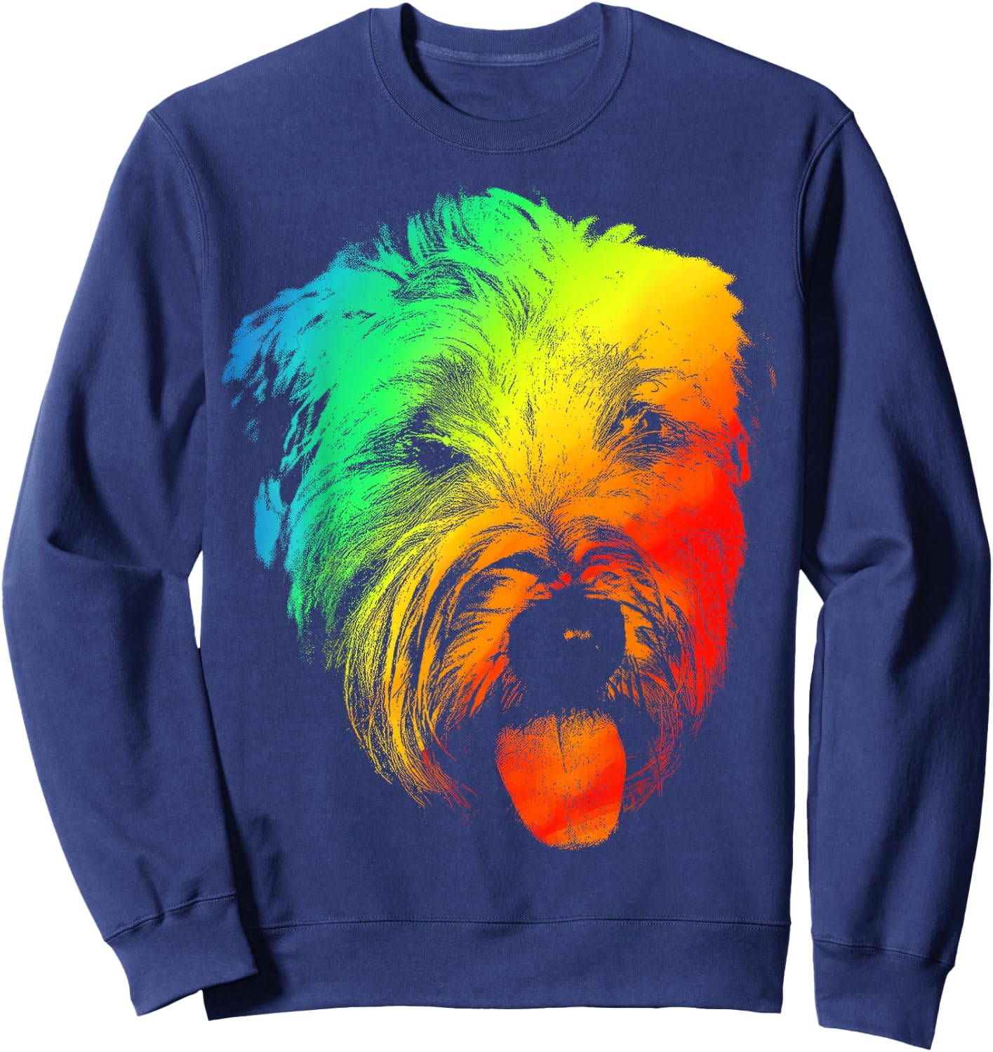 SOFT COATED WHEATEN TERRIER Colorful Rainbow Retro Pet Gifts Sweatshirt - Sweatshirt | Navy