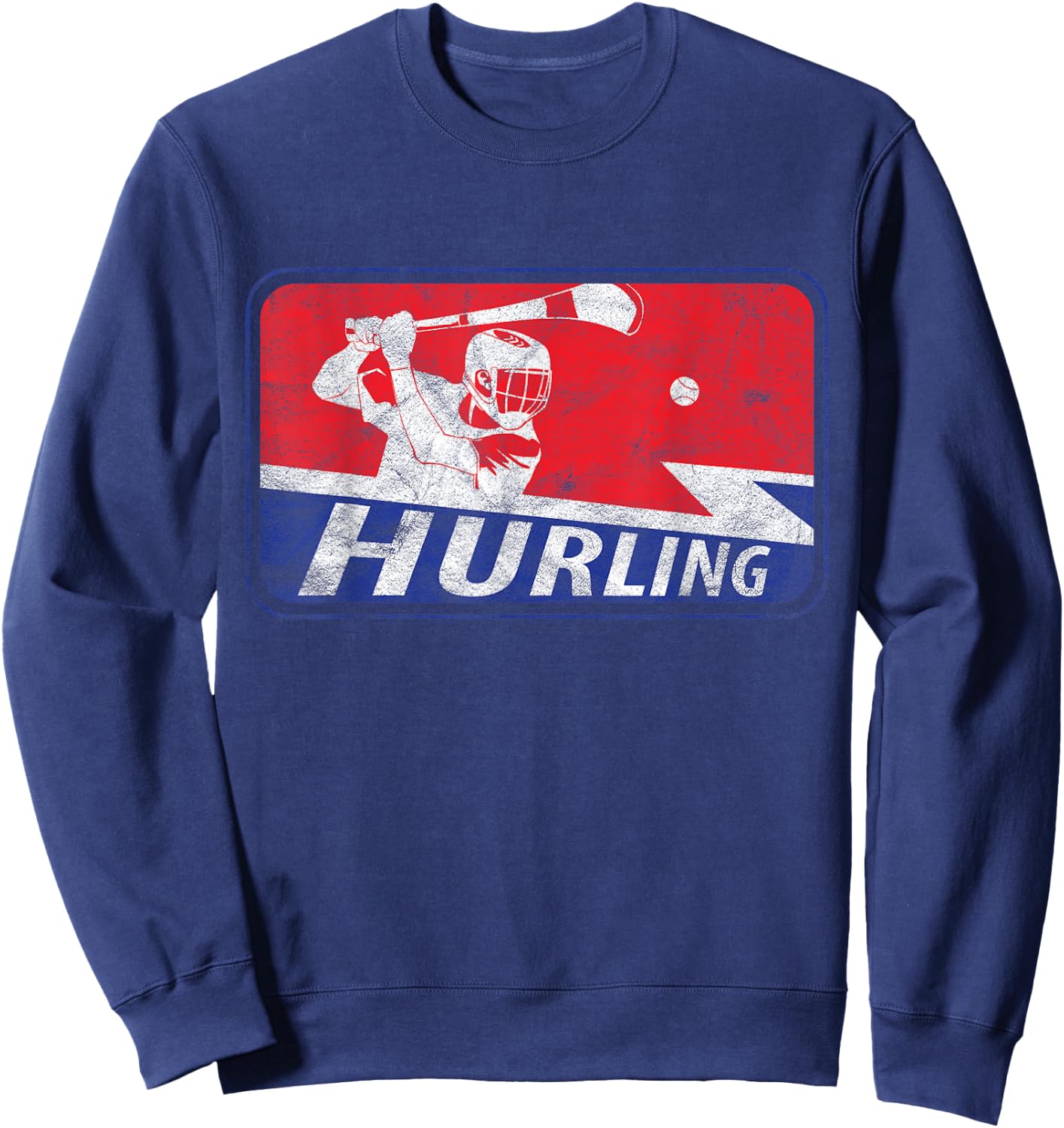 Ireland National Sport Hurling Player Irish Sliotar Stick Sweatshirt - Sweatshirt | Navy