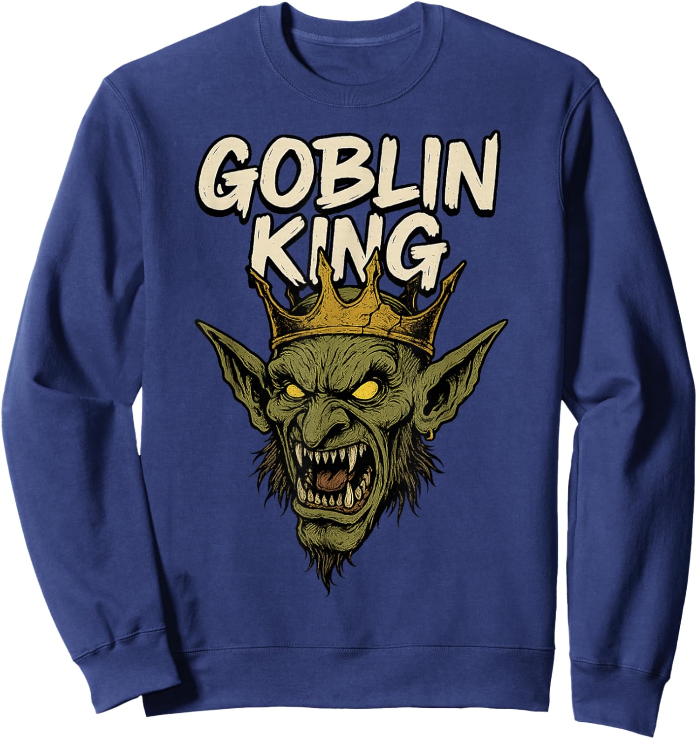 Goblin King Snarling Crown Graffiti Vibe Sweatshirt - Sweatshirt | Navy