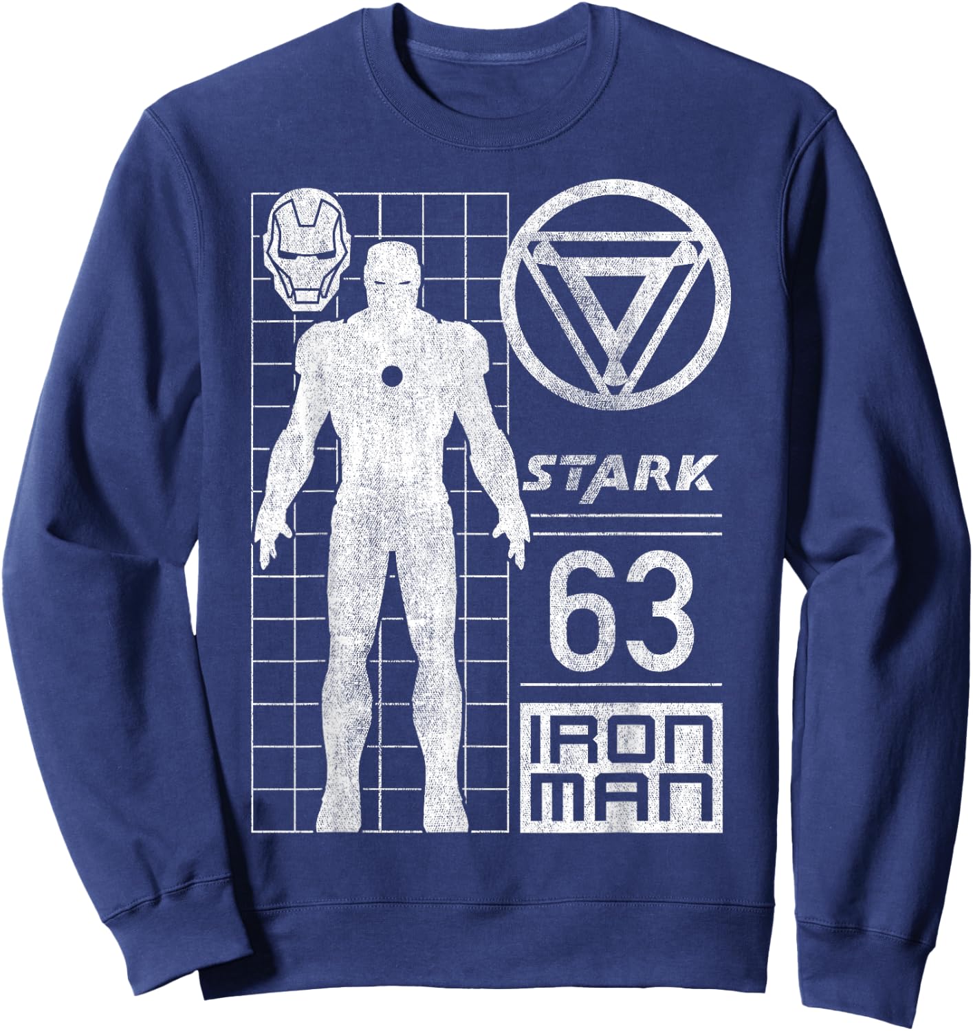 Iron Man Stark Industries 63 Moto Geometric Graphic Sweatshirt - Sweatshirt | Navy