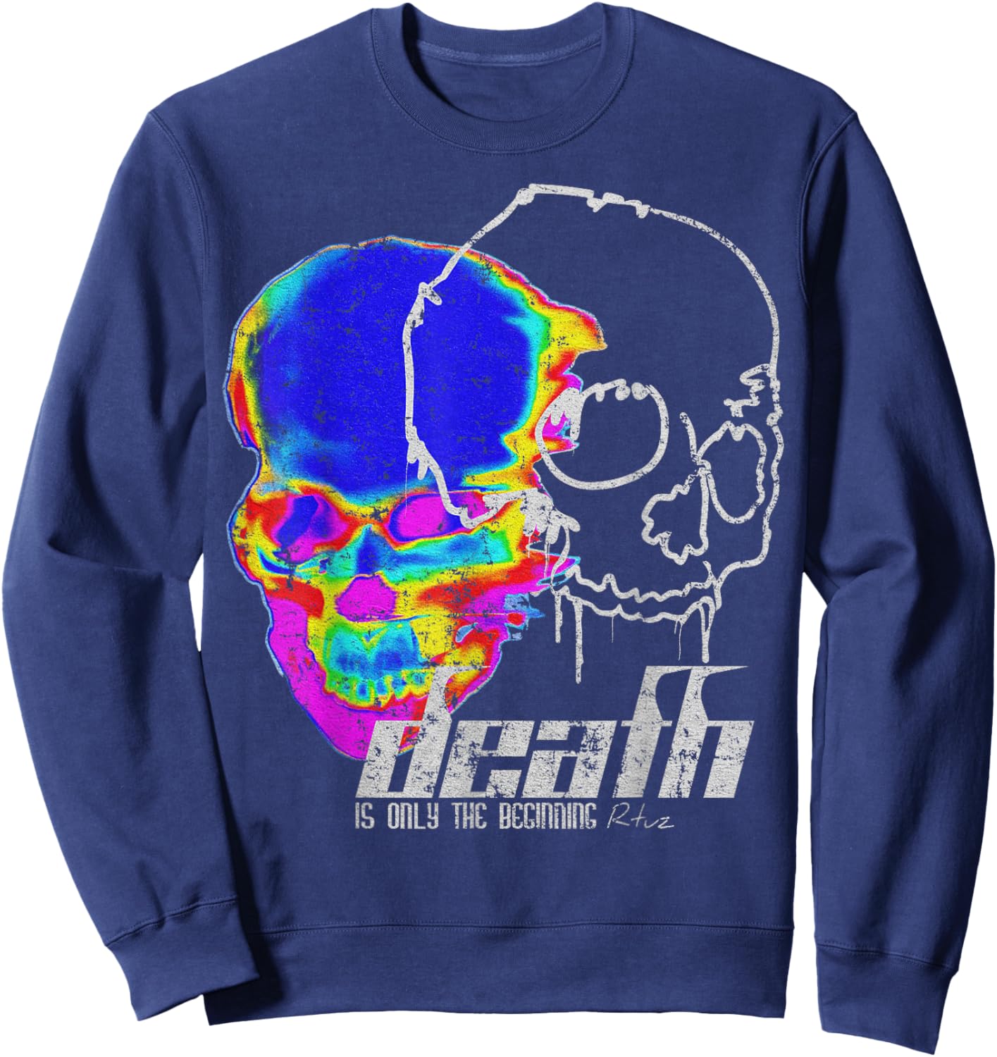 Aesthetic Clothes Retro Vintage Streetwear Fashion Women Men Sweatshirt - Sweatshirt | Navy
