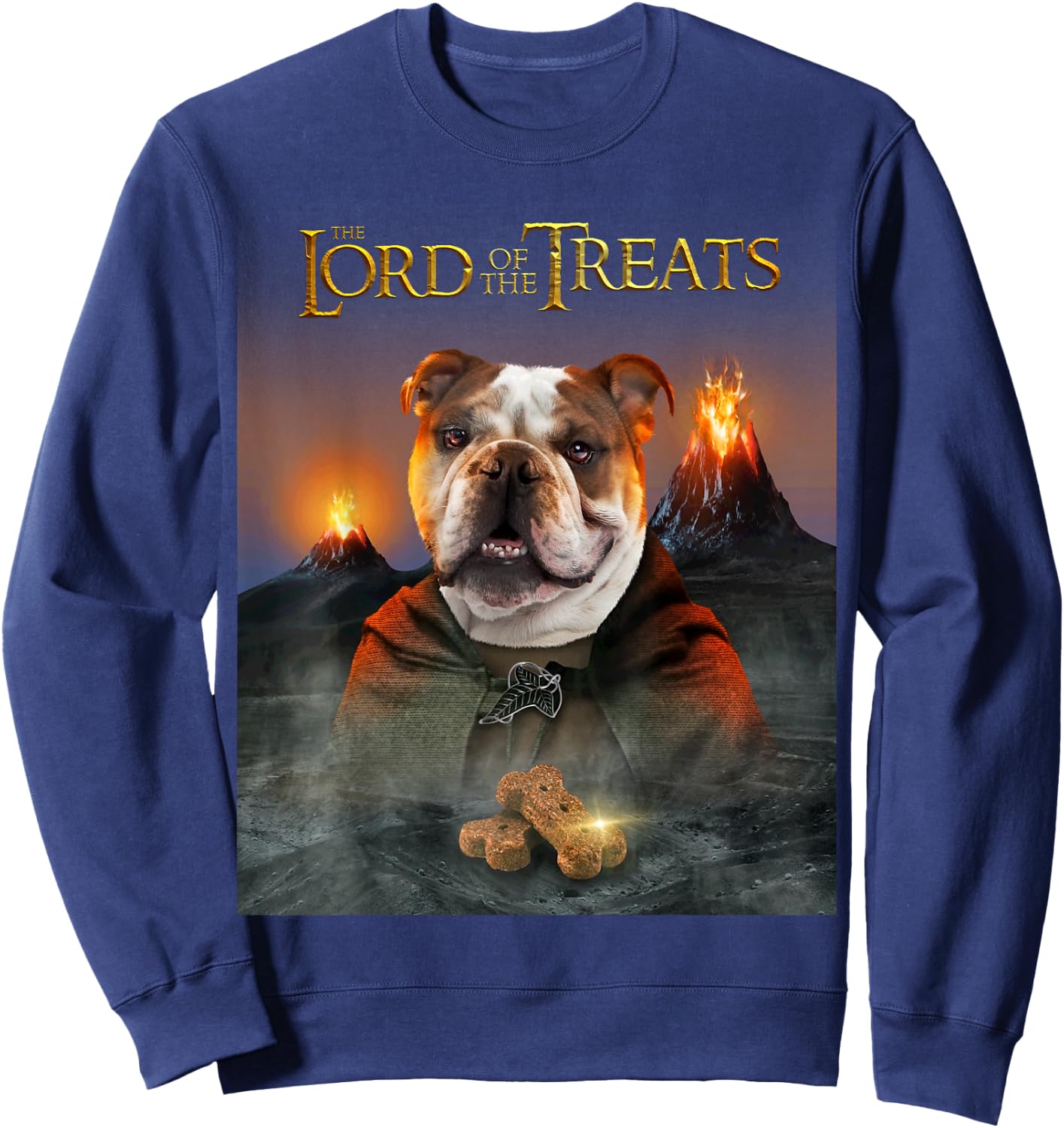 Lord of the Treats - Cute English Bulldog OEB Women Girls Kids Sweatshirt - Sweatshirt | Navy