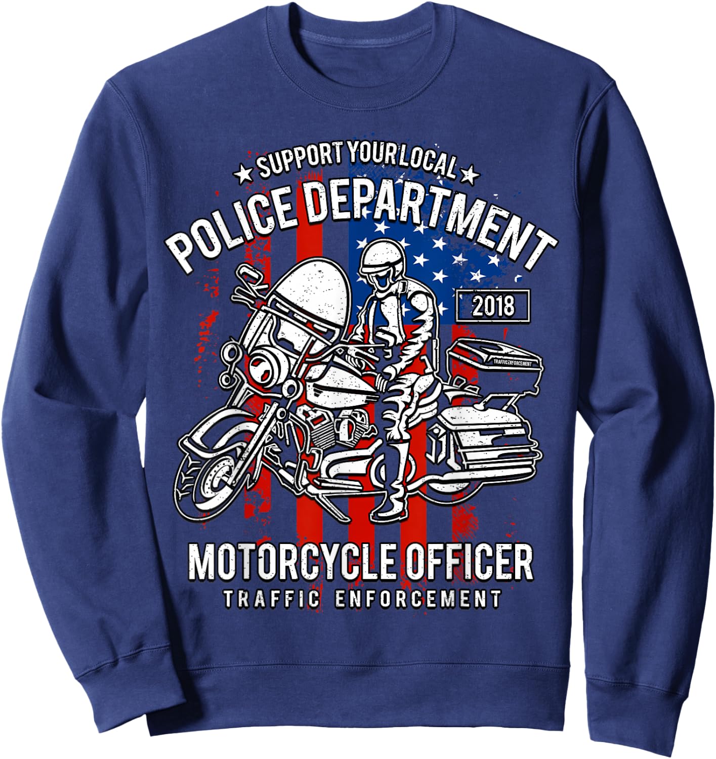 Police Motorcycle Sweatshirt - Sweatshirt | Navy
