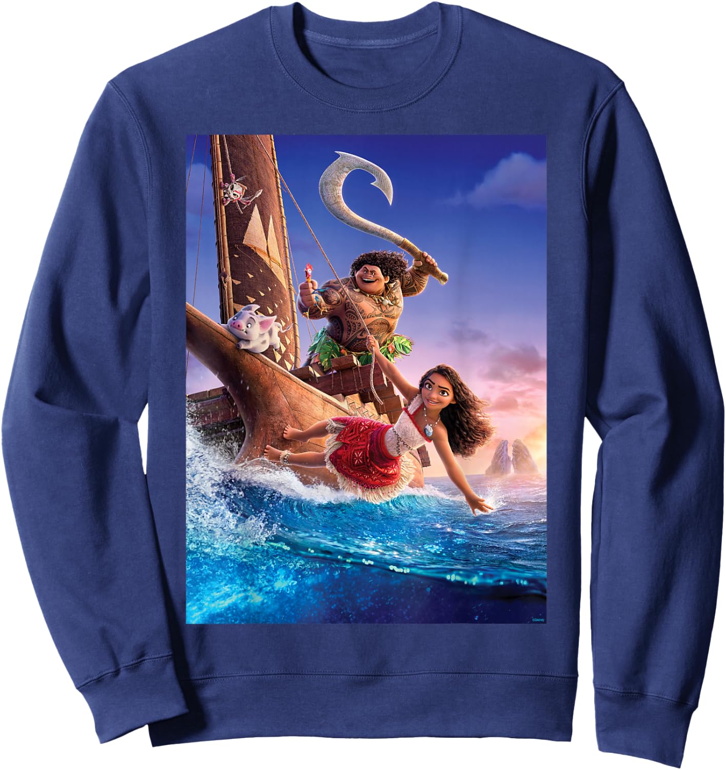 Disney Moana 2 Ocean Adventure Official Movie Teaser Poster Sweatshirt - Sweatshirt | Navy