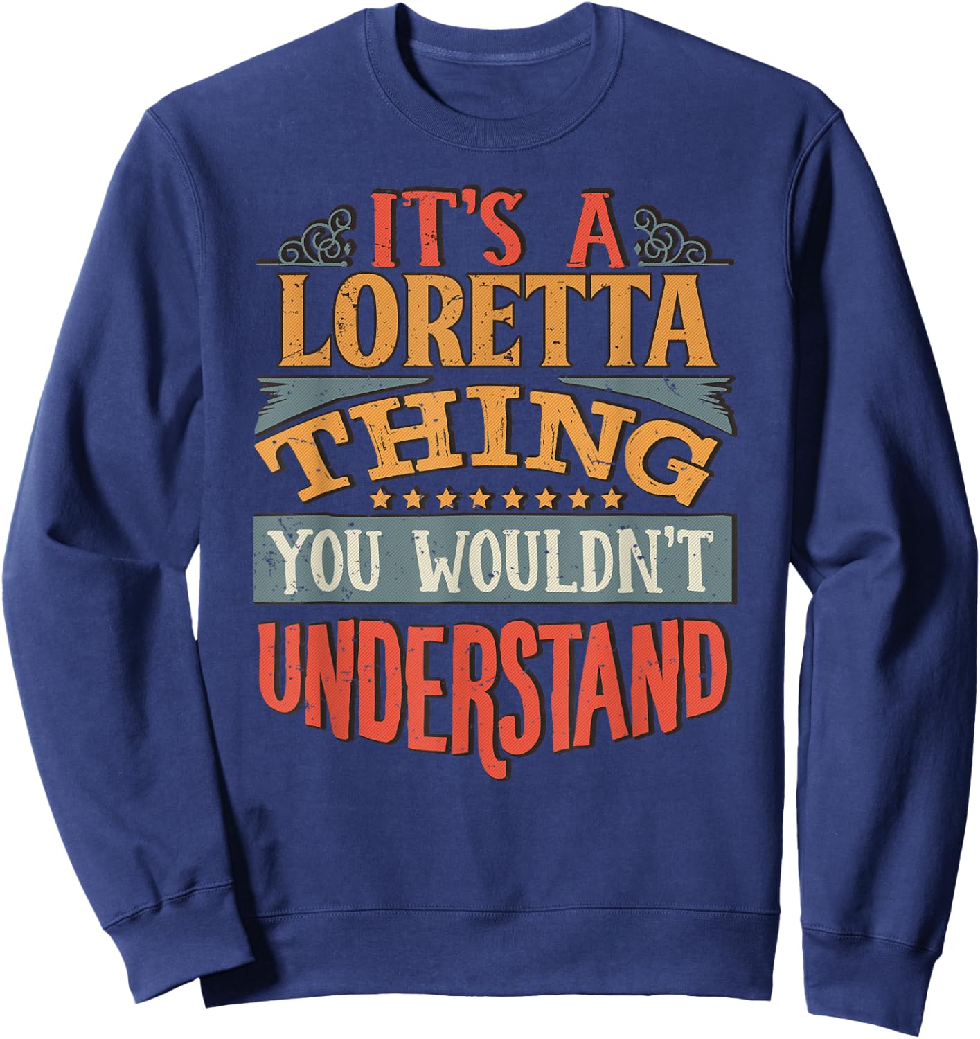 Loretta Name Sweatshirt - Sweatshirt | Navy
