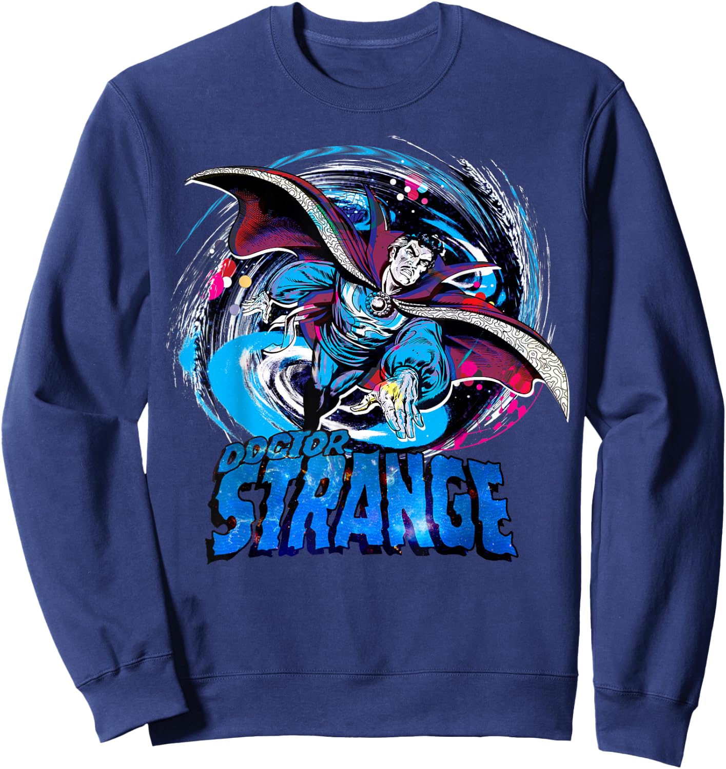 Marvel Doctor Strange Classic Retro Magic Warp Logo Sweatshirt - Sweatshirt | Navy