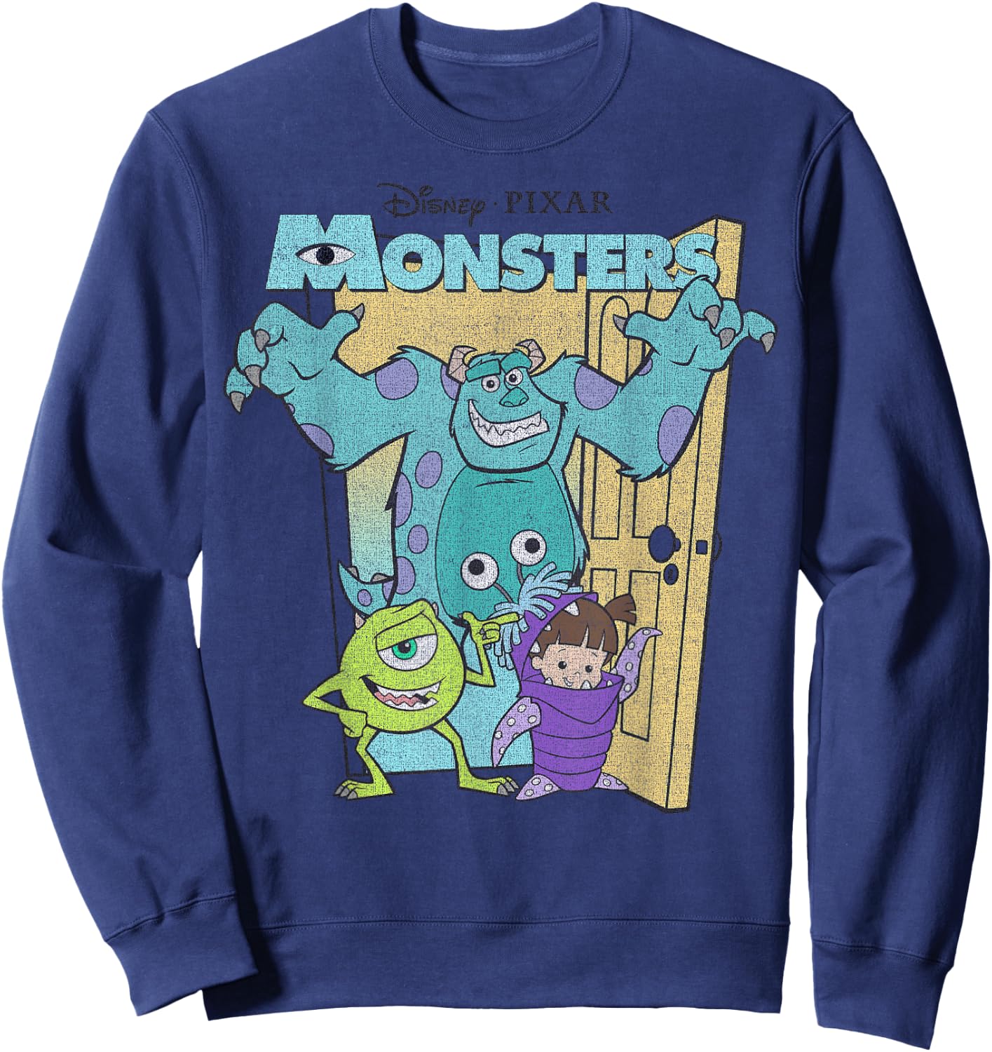 Disney Pixar Monsters Inc. Mike Sully Boo Group Poster Sweatshirt - Sweatshirt | Navy