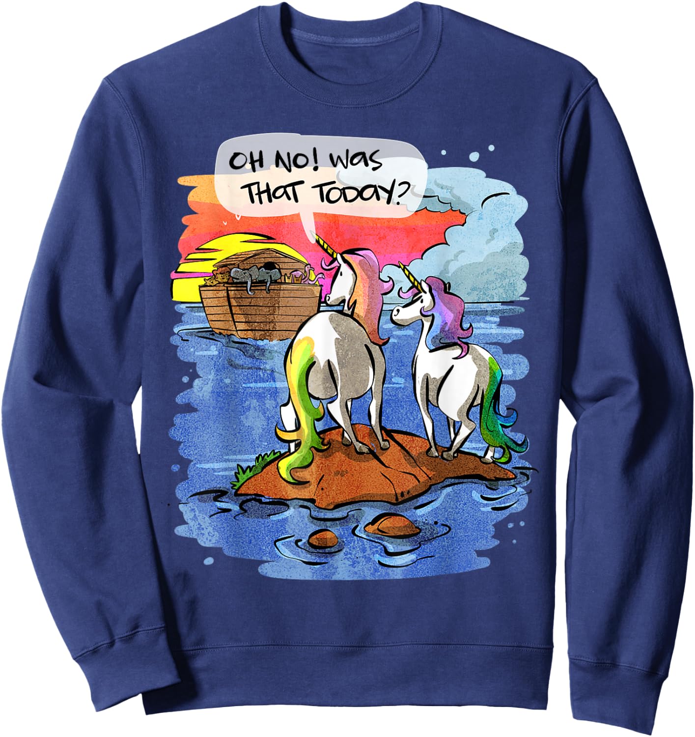 Noah Guy Unicorn Noahs Ark Gift Girls And Adults Sweatshirt - Sweatshirt | Navy