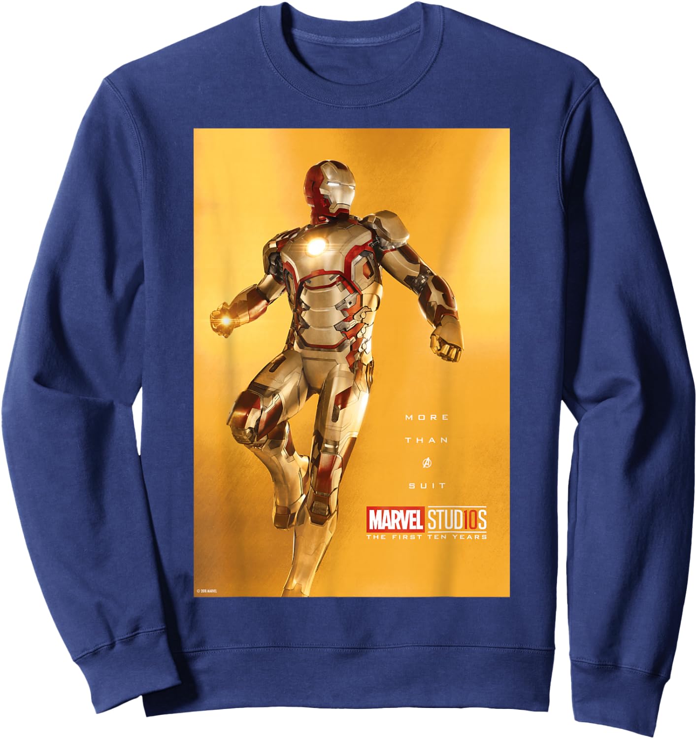 Marvel Studios 10 Years Iron Man Poster Graphic Sweatshirt - Sweatshirt | Navy