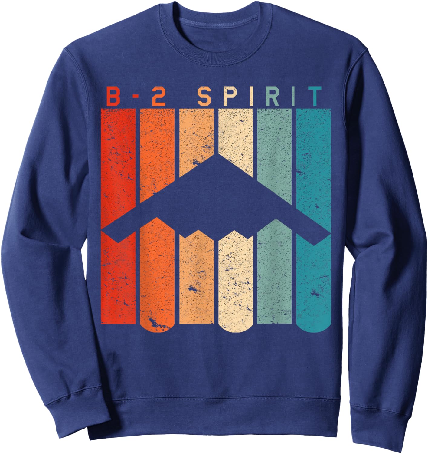 B-2 Spirit Bomber Aircraft Retro Vintage Style Sweatshirt - Sweatshirt | Navy