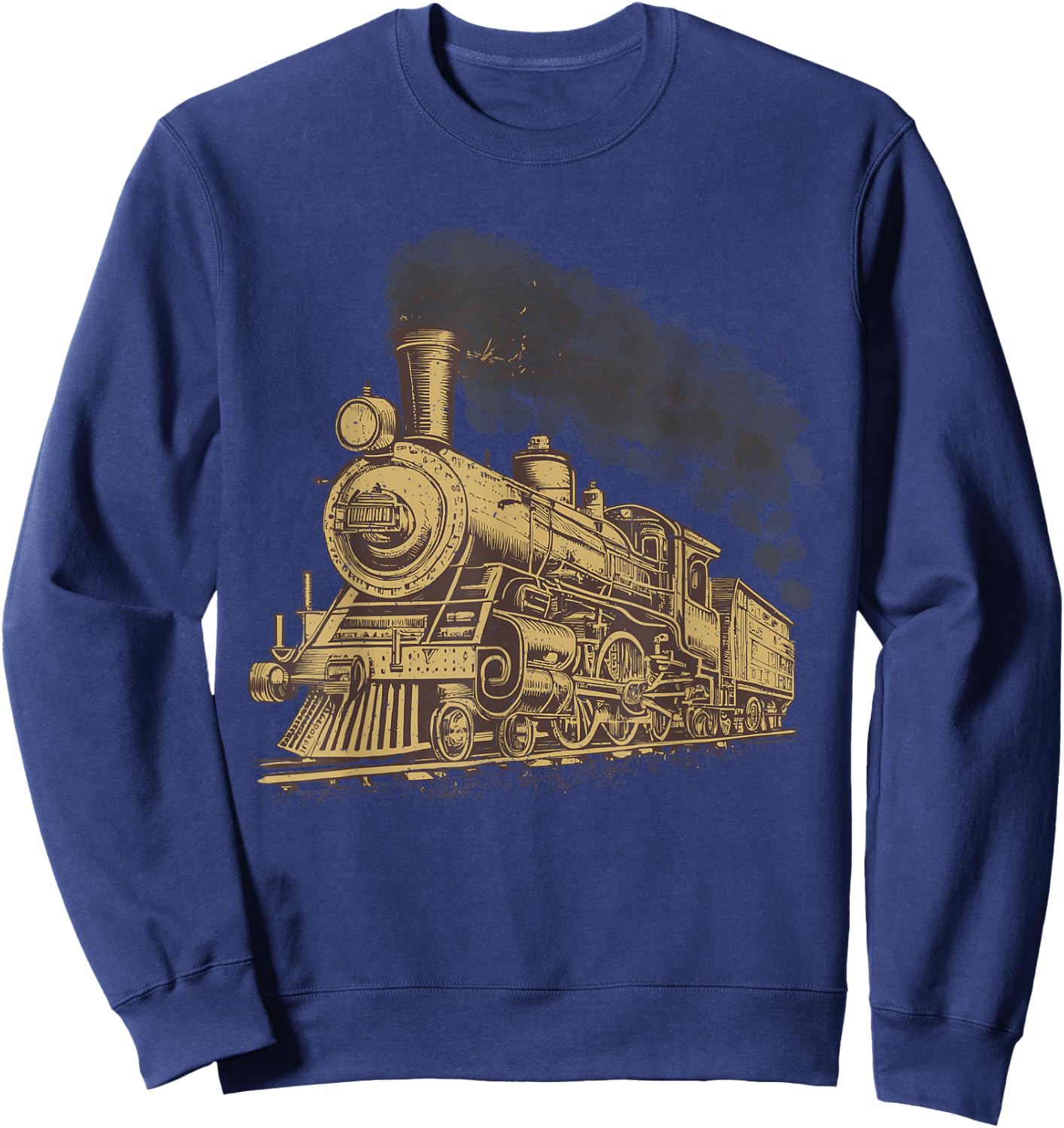 Cool Steam Train Art Women Locomotive Train Lover Sweatshirt - Sweatshirt | Navy