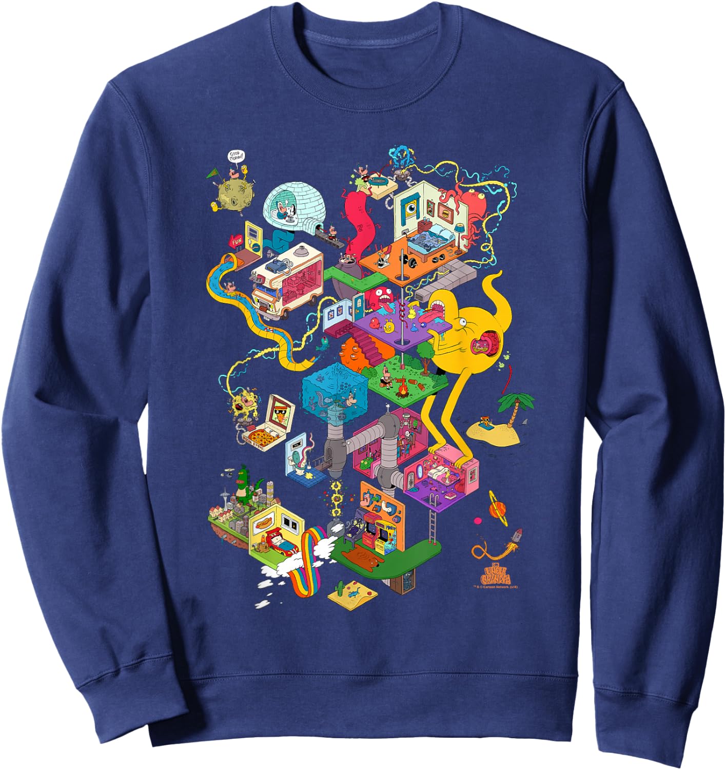 Uncle Grandpa Inside The Rv Sweatshirt - Sweatshirt | Navy