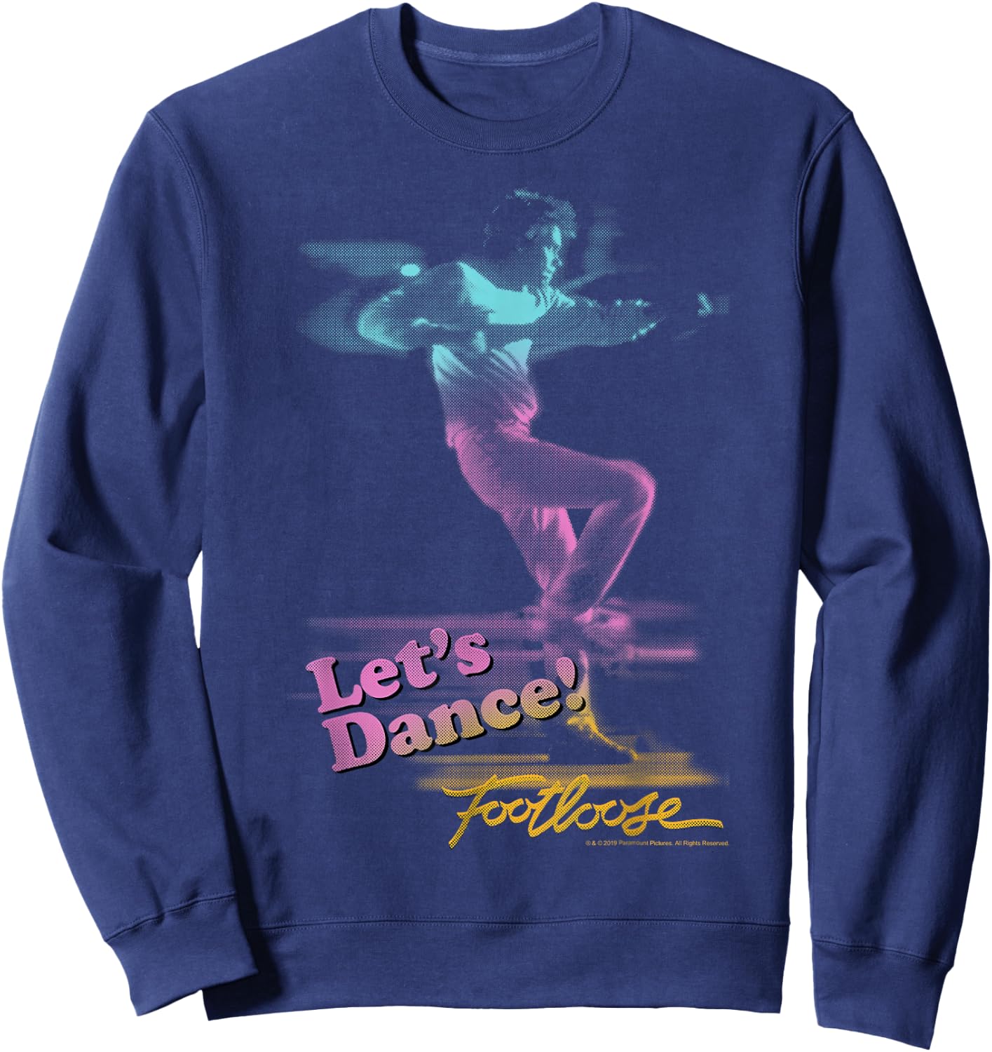 Footloose Let's Dance Neon Title Logo Sweatshirt - Sweatshirt | Navy