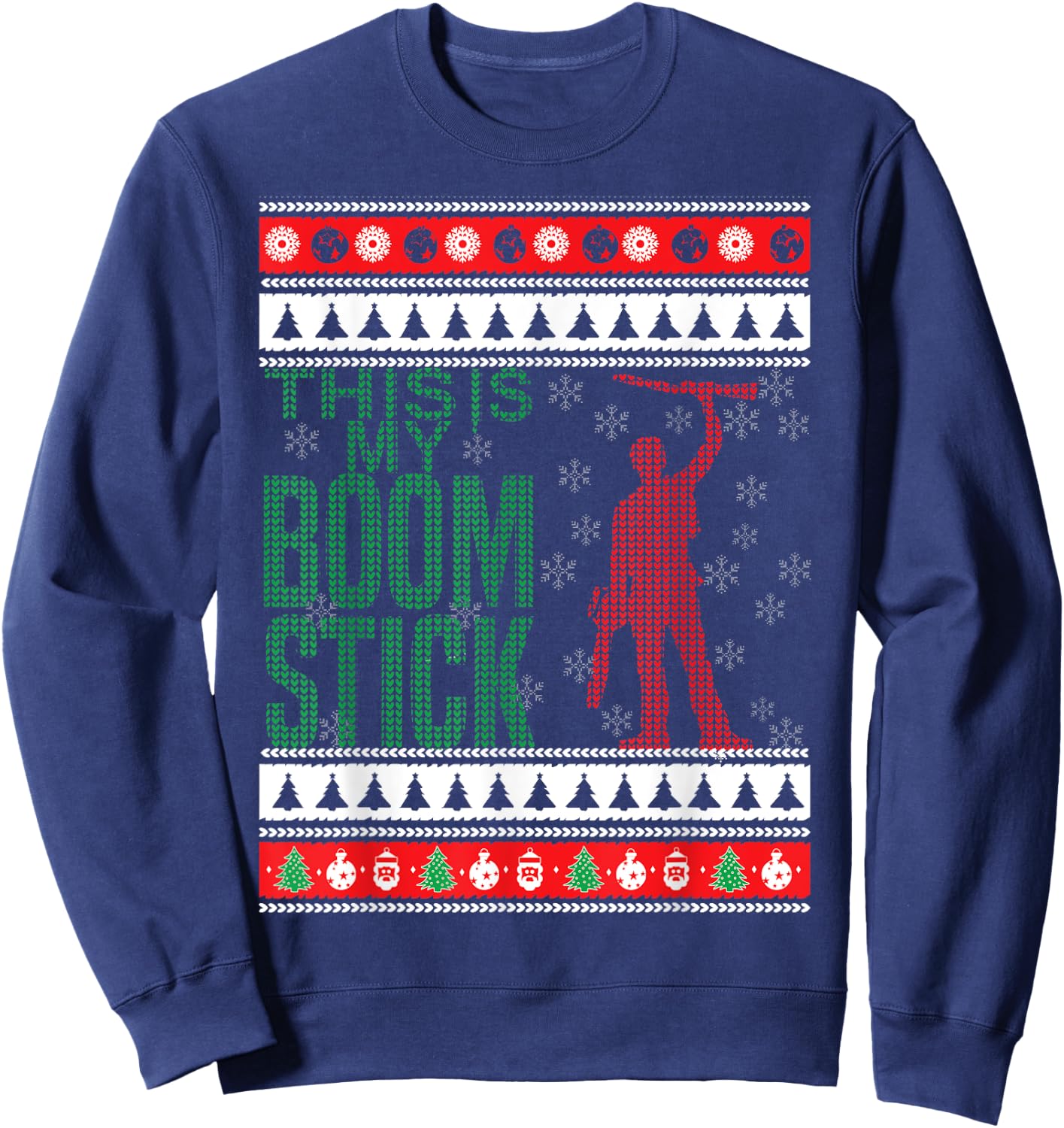 This Is My Boomstick Shotgun Christmas Snow Dead Evil Sweatshirt - Sweatshirt | Navy