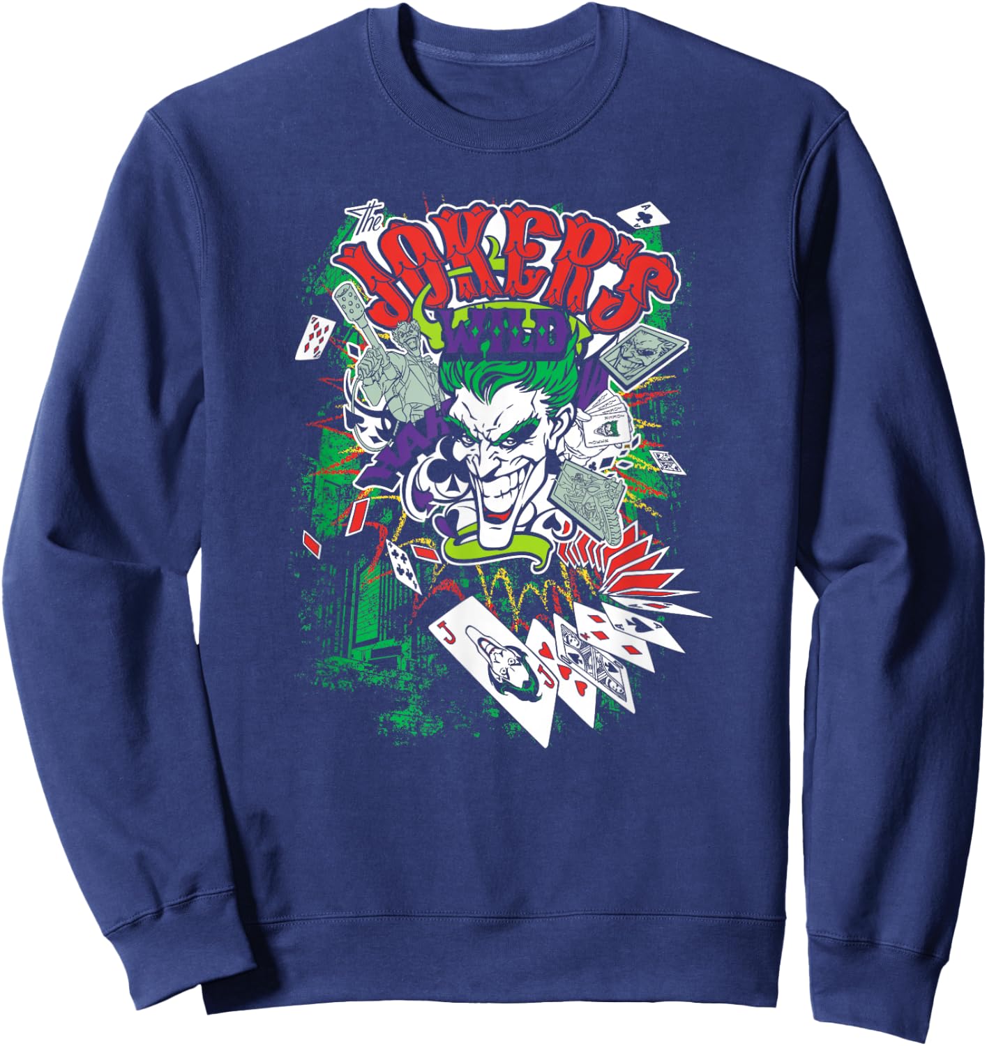 Batman Joker's Wild T Shirt Sweatshirt - Sweatshirt | Navy