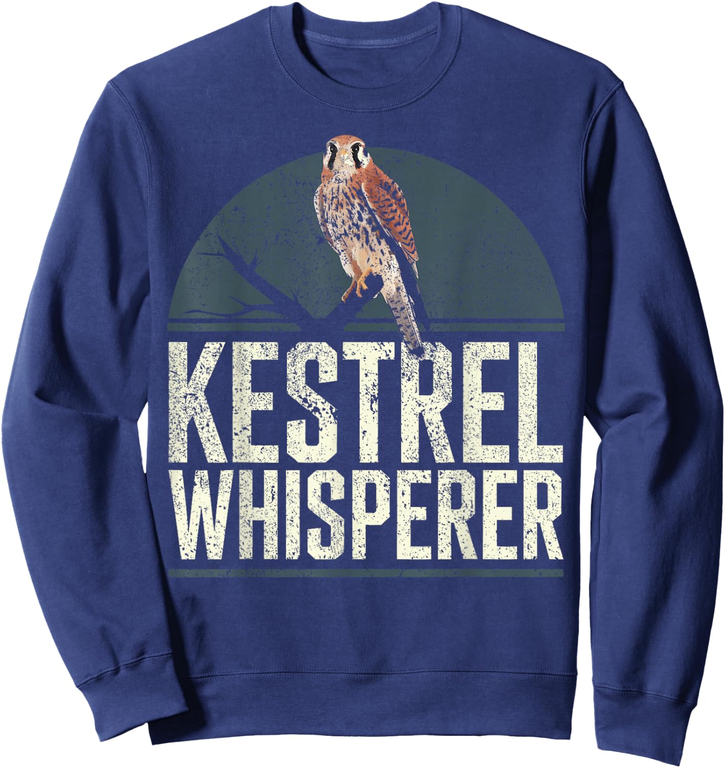 Kestrel Whisperer Birding American Kestrel Sweatshirt - Sweatshirt | Navy