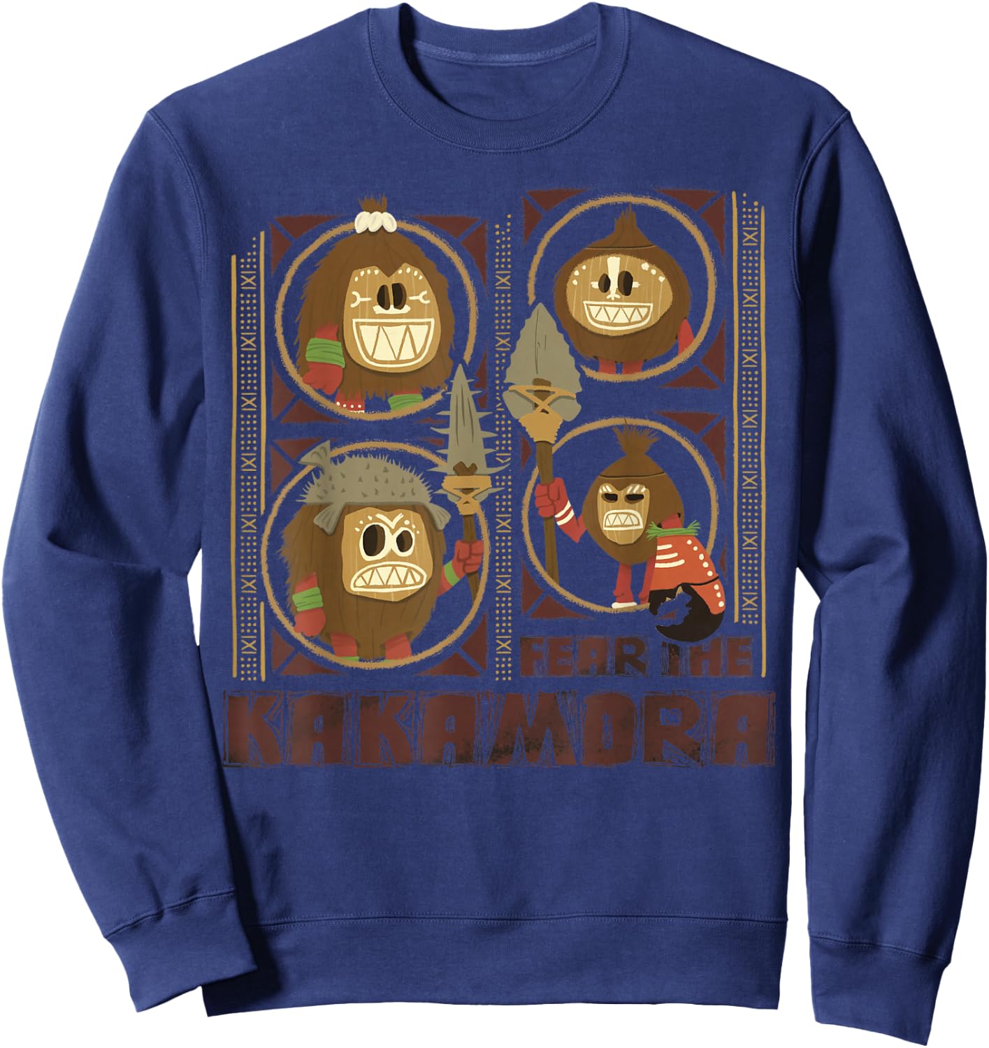 Disney Moana Fear the Kakamora Tiki Style Group Portrait Sweatshirt - Sweatshirt | Navy
