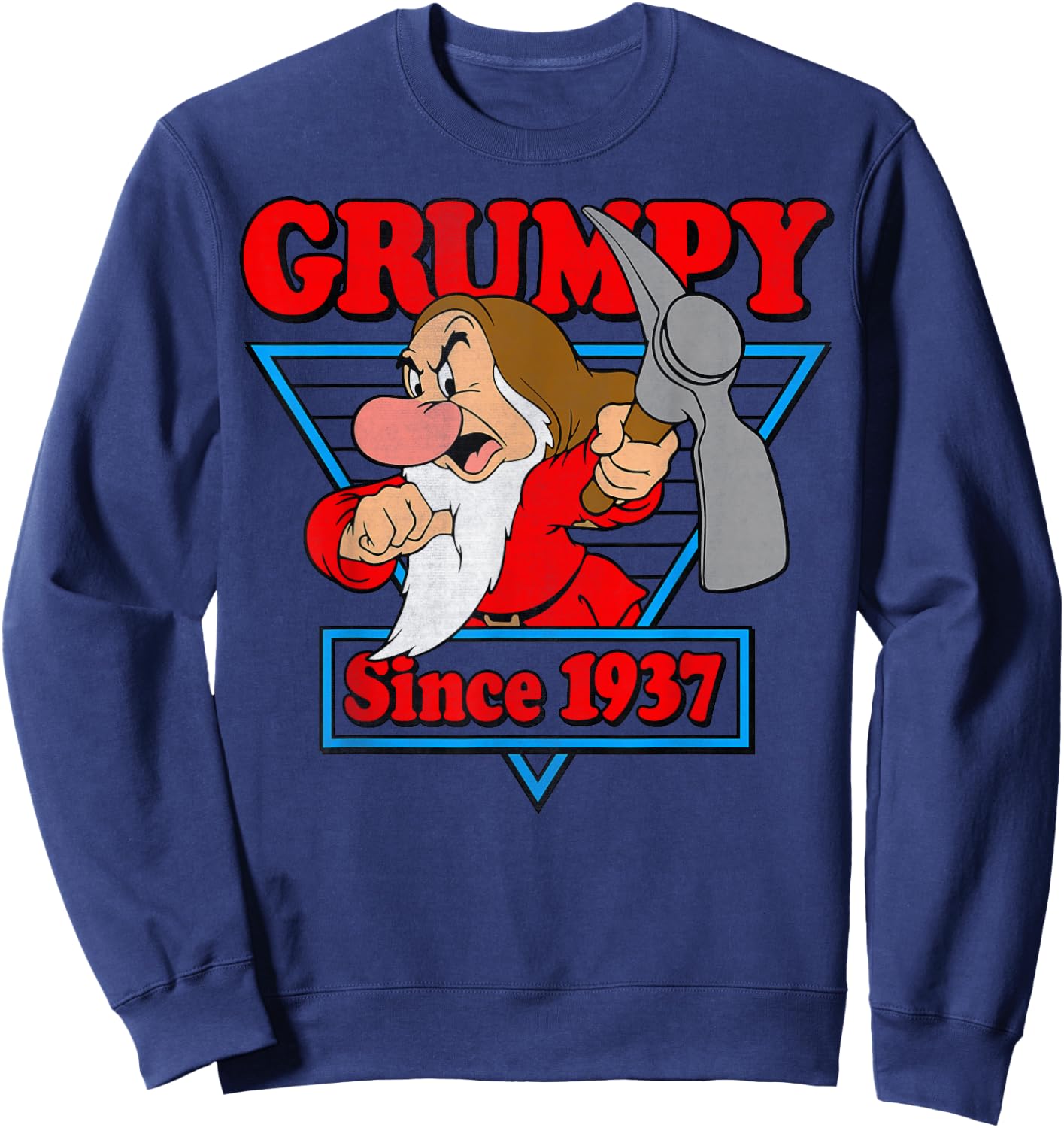 Disney Snow White Grumpy Since 1937 Triangle Graphic Sweatshirt - Sweatshirt | Navy