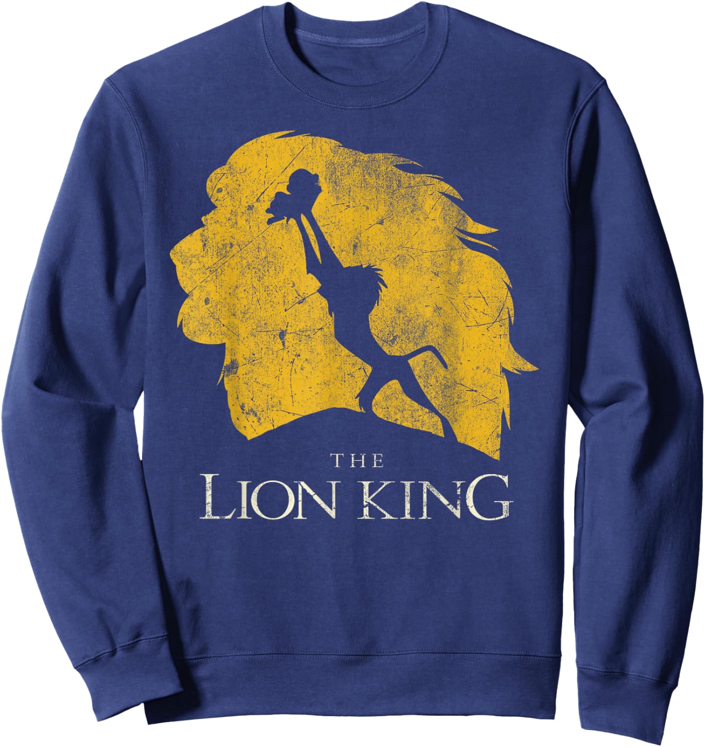 Disney The Lion King Rafiki & Simba Silhouette Distressed Sweatshirt - Sweatshirt | Navy